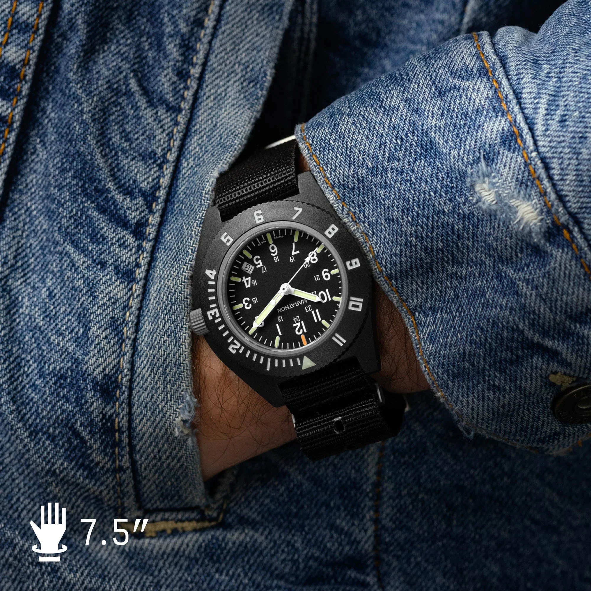 MaraGloPilot's Navigator with Date Black NGM/Def Std | Matte Black Dial - Image 7