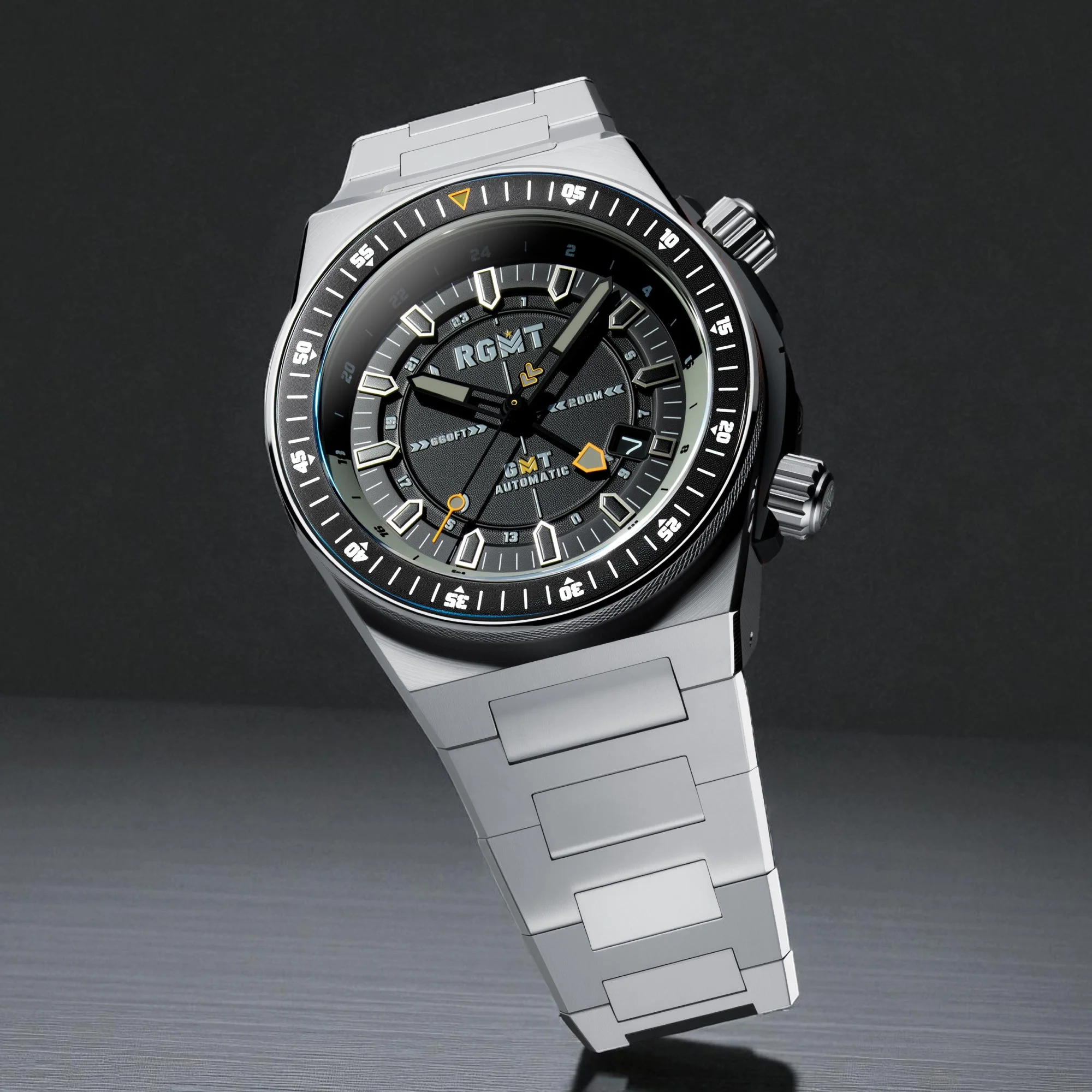Marksman GMT Automatic Black  / Stainless Steel | Black Dial - Image 2