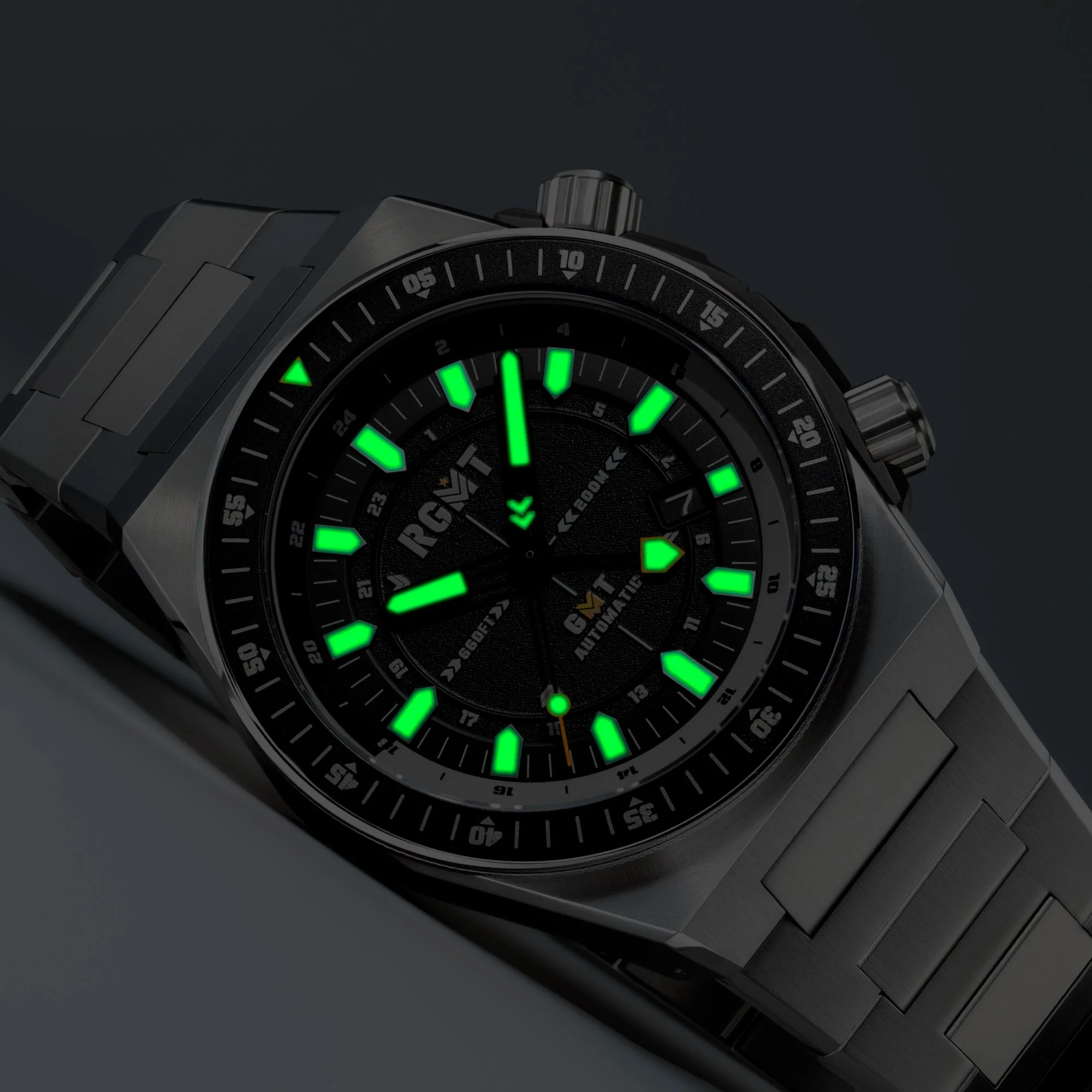 Marksman GMT Automatic Black  / Stainless Steel | Black Dial - Image 3