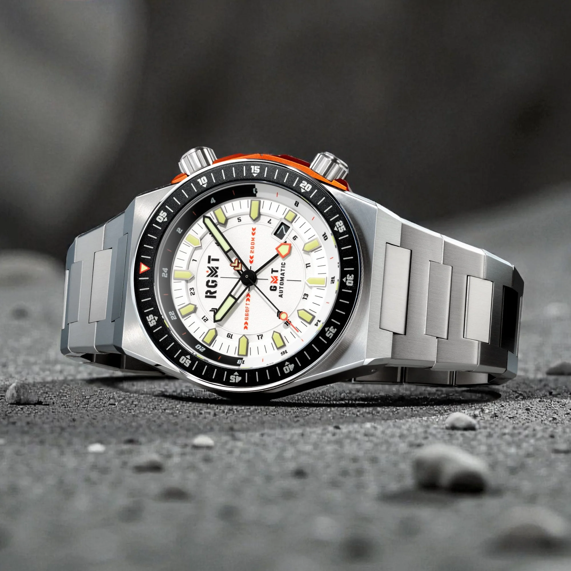 Marksman GMT Automatic White / Stainless Steel | White Dial - Image 3