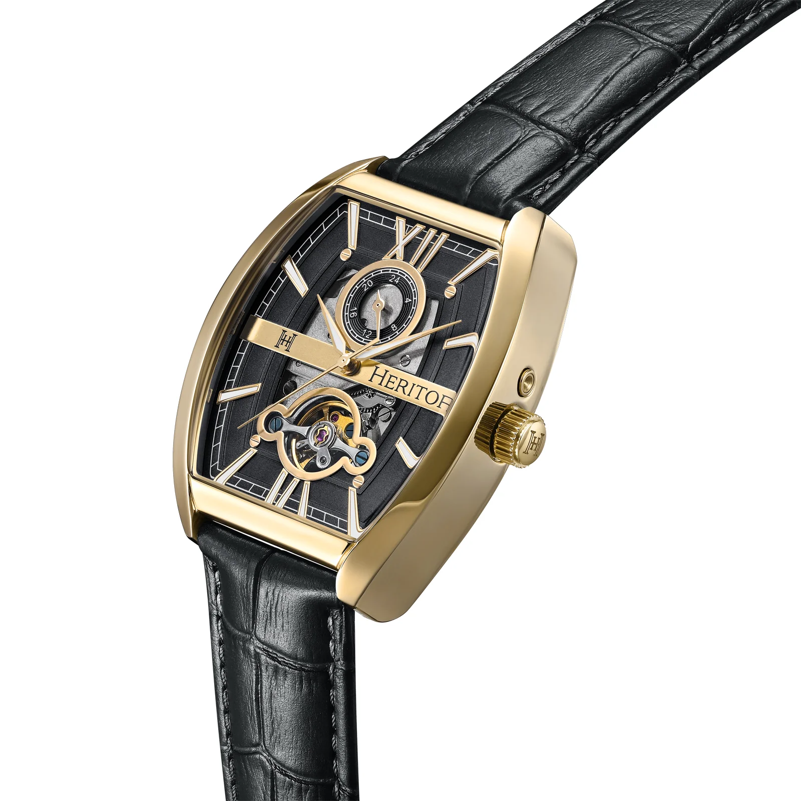 Masterson w/ 24 Hour Hand Black / Gold Black Dial - Image 2