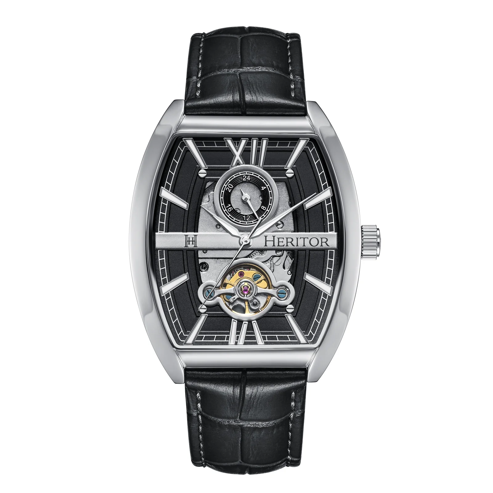Masterson w/ 24 Hour Hand Silver / Black | Black Dial