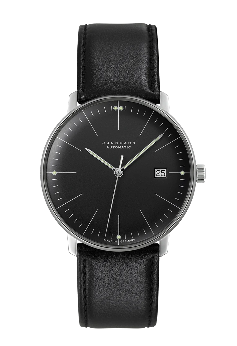 Max Bill Black / Black Leather | Black Dial