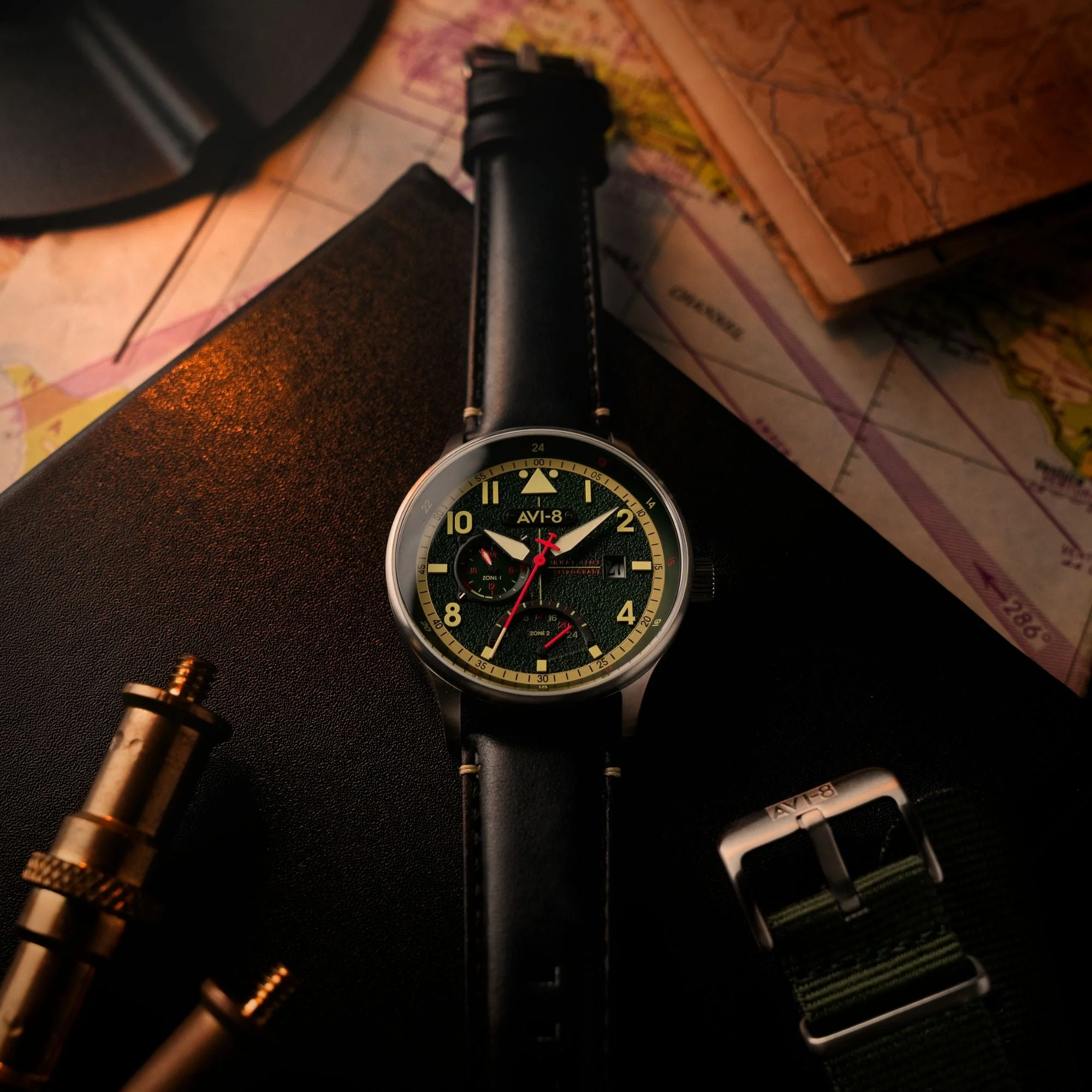 Mckellar Dual Time Green / Leather | Green Dial - Image 3