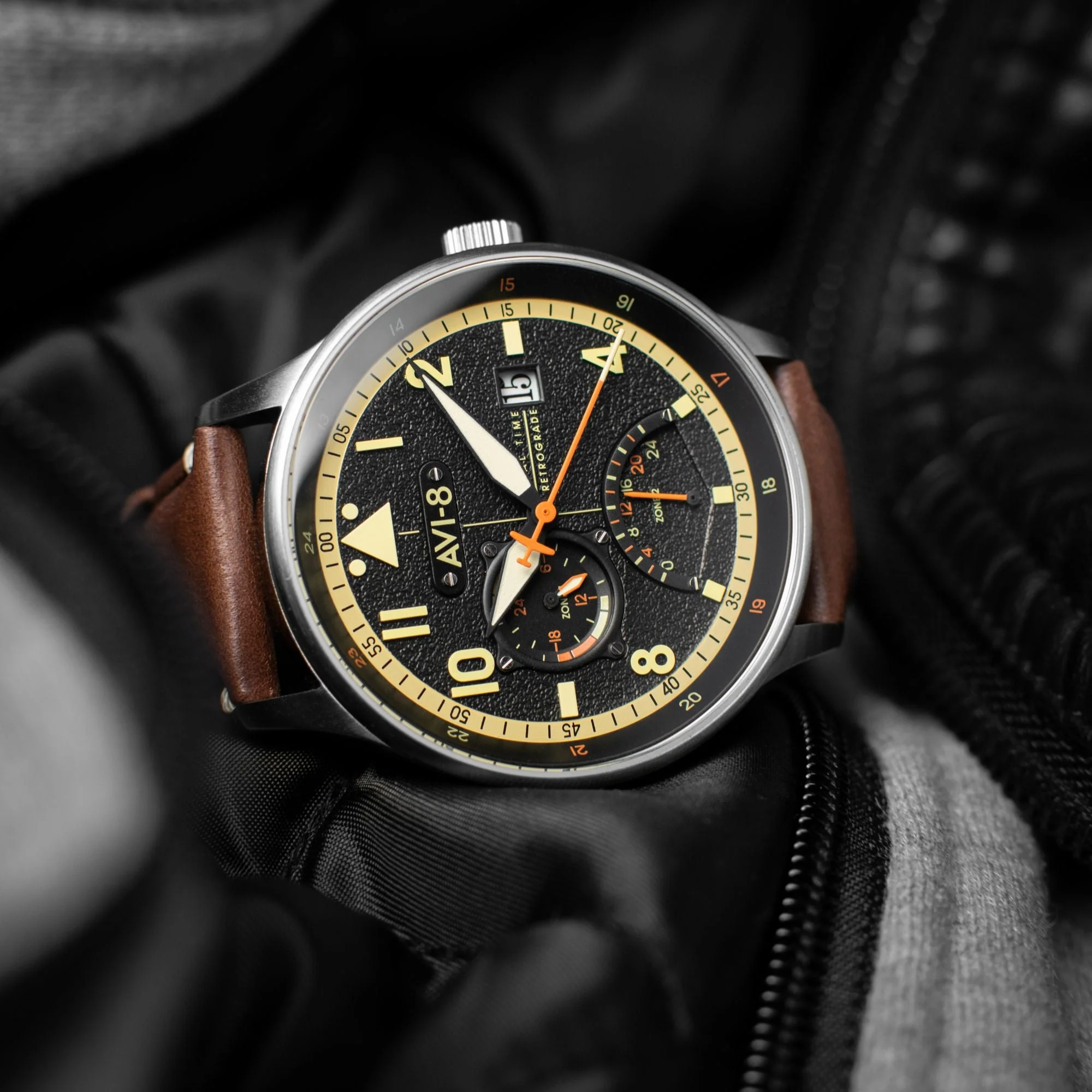 Mckellar Dual Time Black / Leather | Black Dial - Image 3