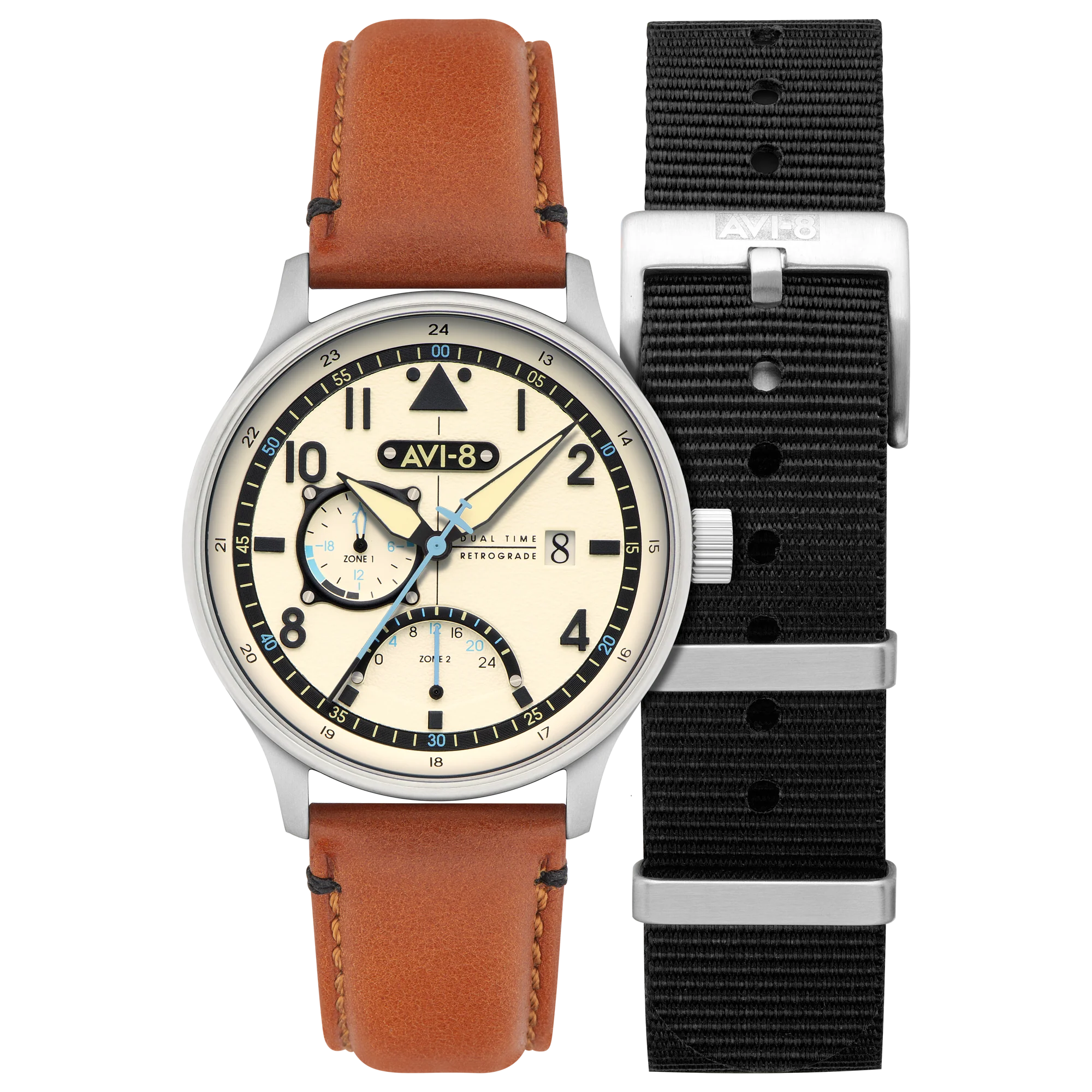 Mckellar Dual Time Cream / Leather | Cream Dial