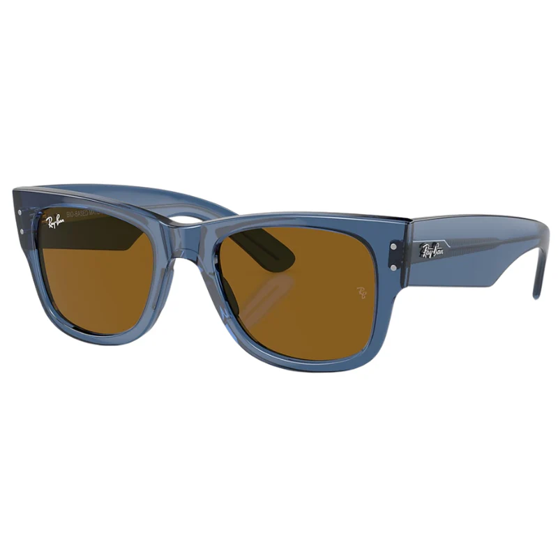 MEGA WAYFARER UNISEX Transparent Blu / Brown Bio-Based | Dial