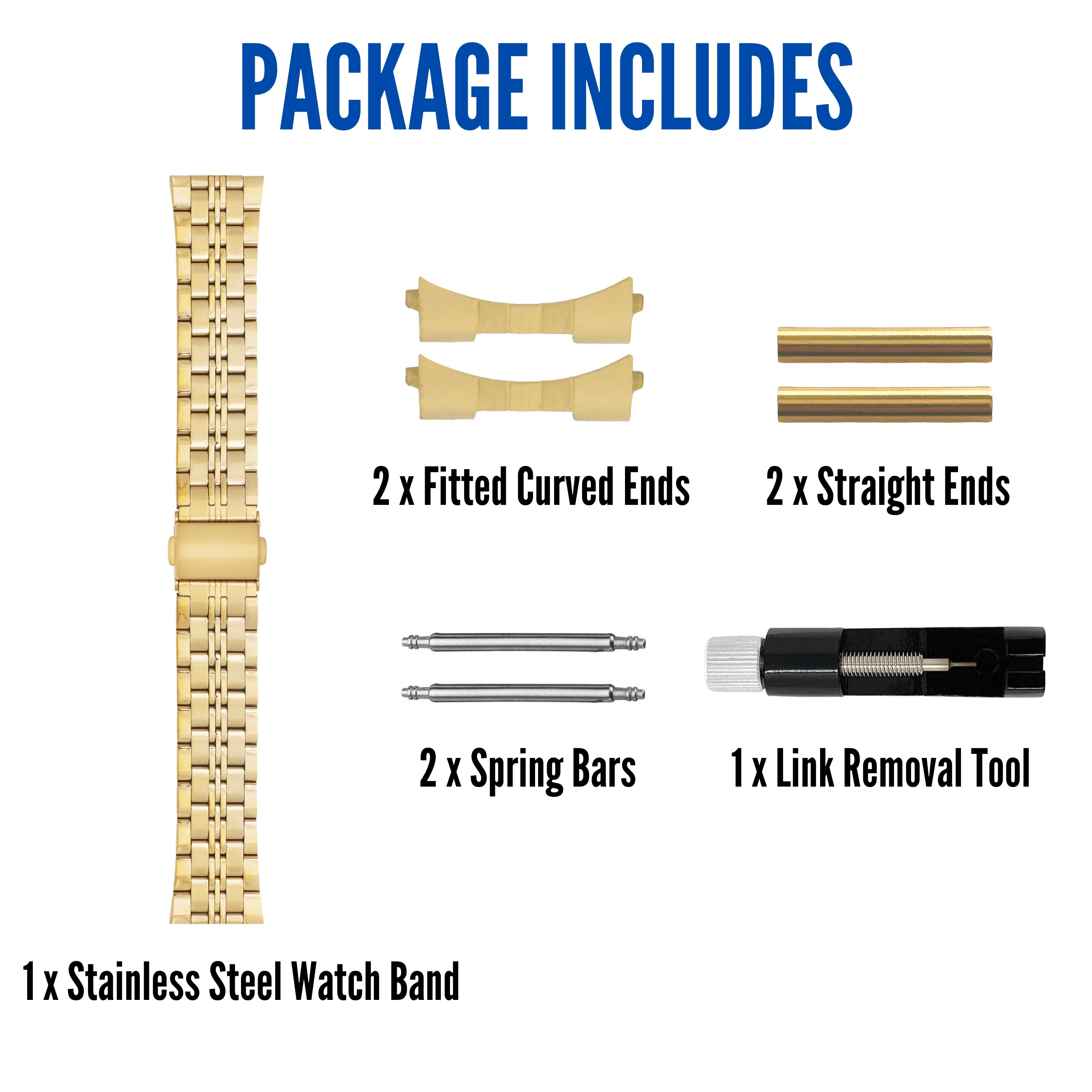 MET.615 | Jubilee Stainless Steel Watch Band 22mm / Gold |  Dial - Image 4