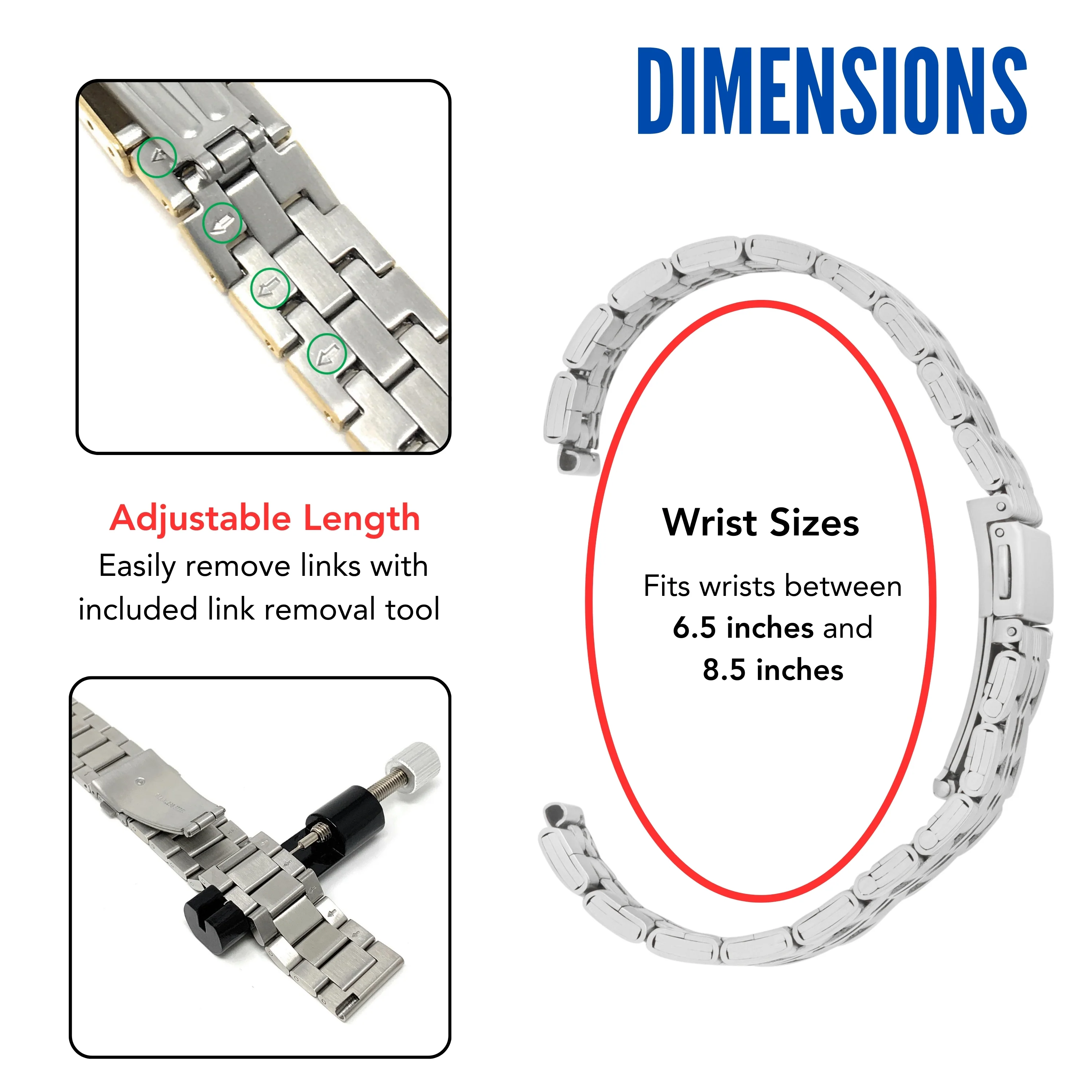 MET.615 | Jubilee Stainless Steel Watch Band 22mm / Gold |  Dial - Image 5