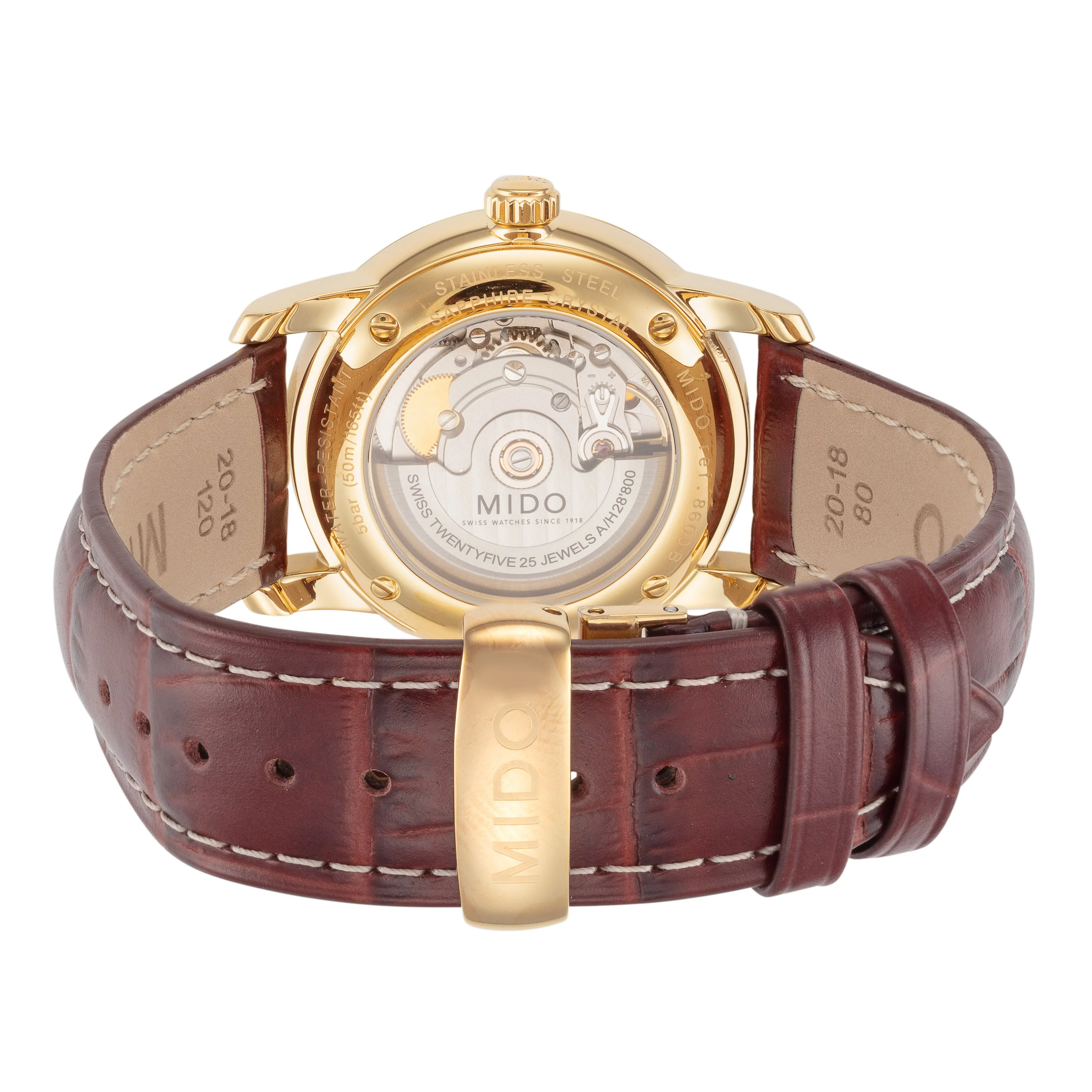 Mido 38mm / Brown / White | White Dial - Image 3