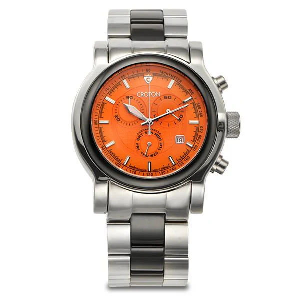 MILLENIUM Croton Men's Swiss Quartz Stainless Steel & Ceramic "Millenium" Chronograph Watch | Dial