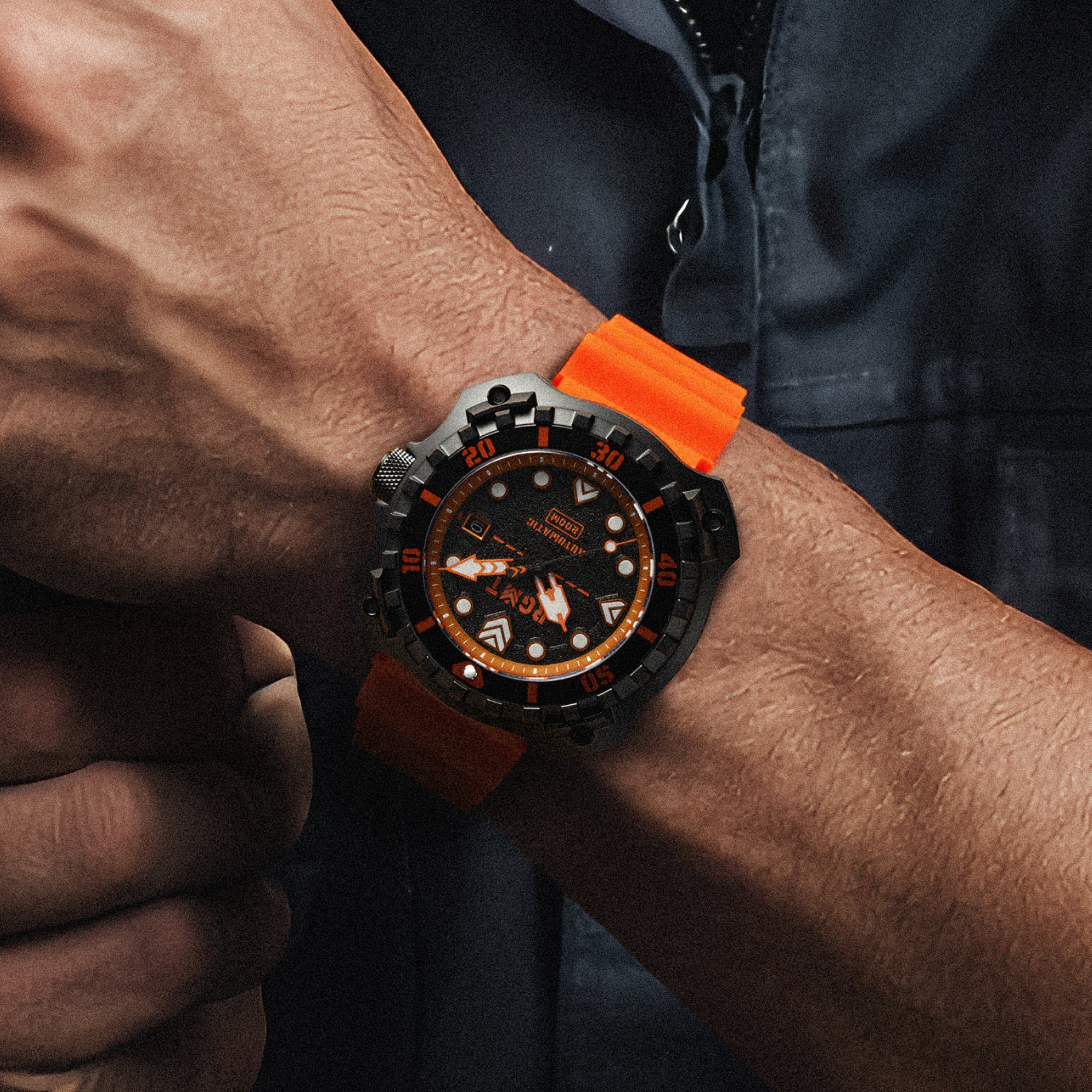 Minesweep Automatic Black & Orange / Silicone | Black Dial - Image 2