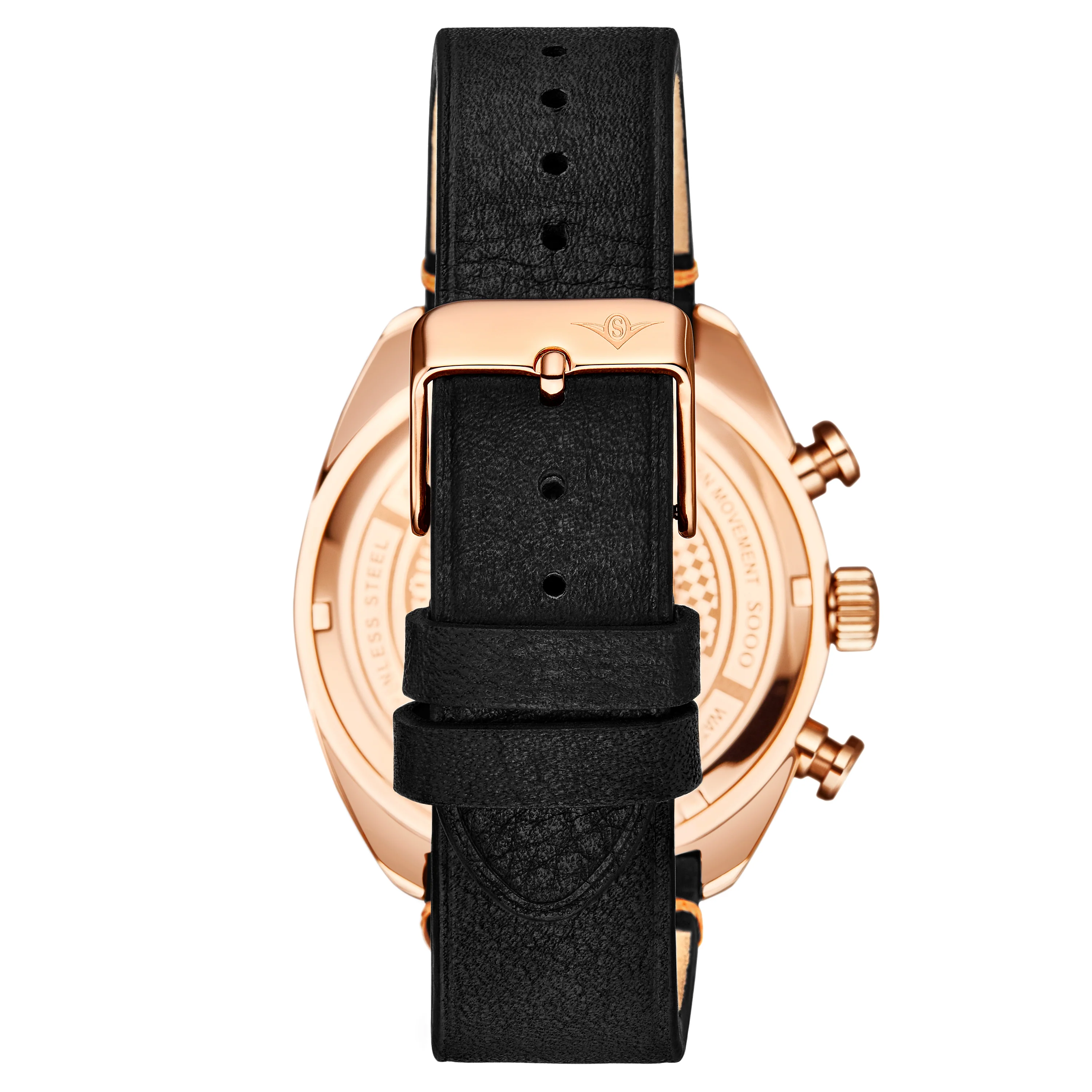 Monaco Black/Leather/Black Dial/Gold Case | Black Dial - Image 3