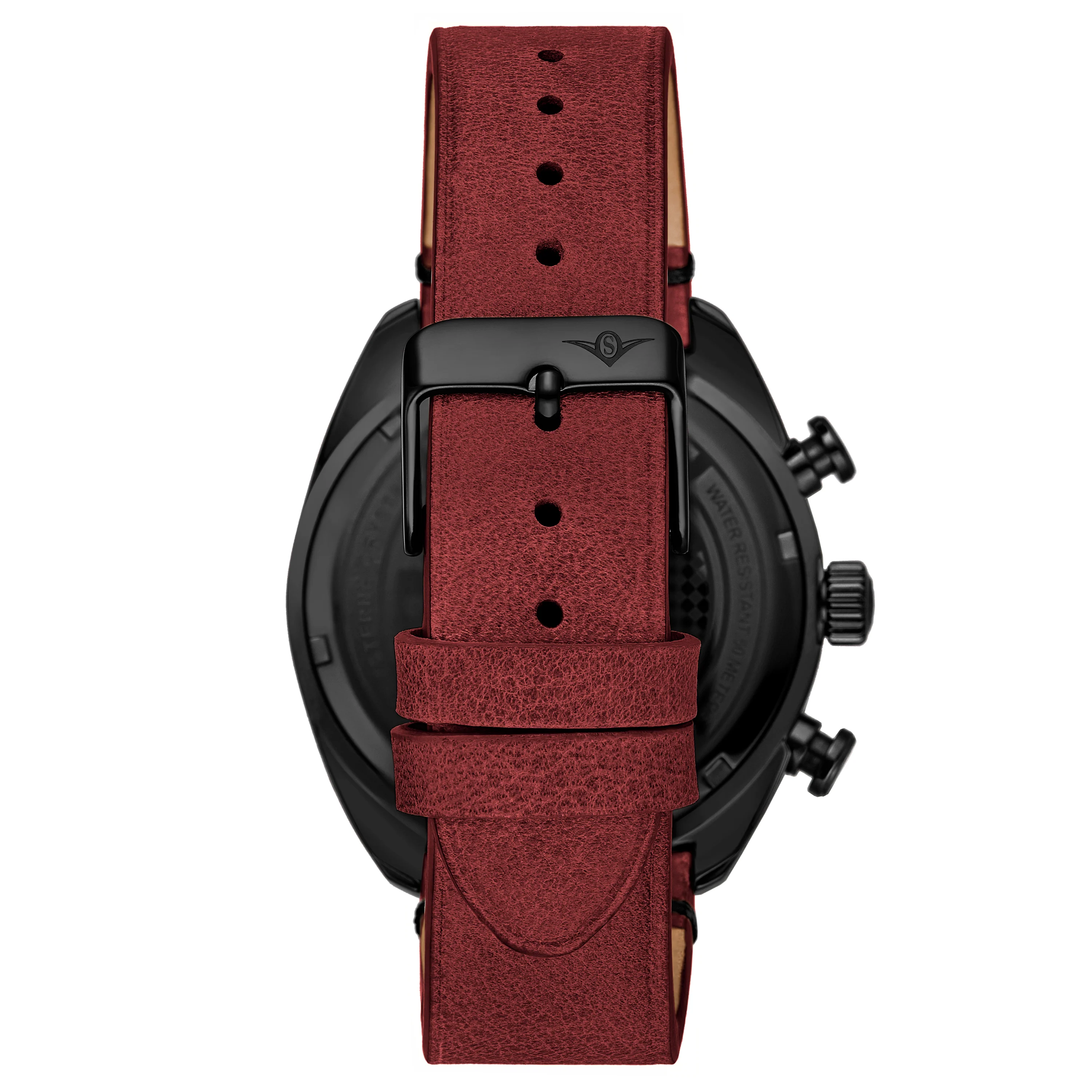 Monaco Red/Leather/Black Dial/Black Case | Black Dial - Image 3