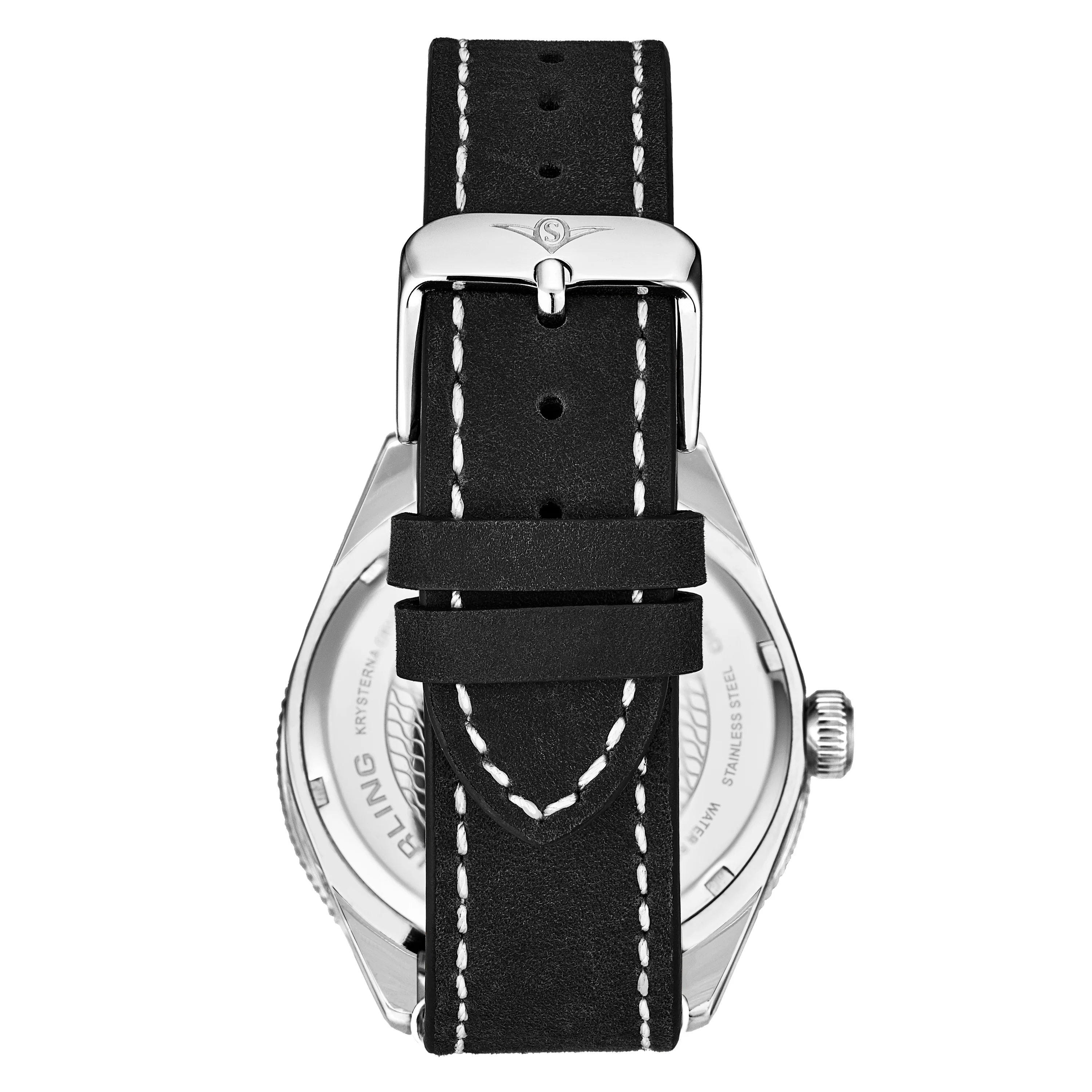 Monaco Black/Leather/Black Dial/Silver Case | Black Dial - Image 3