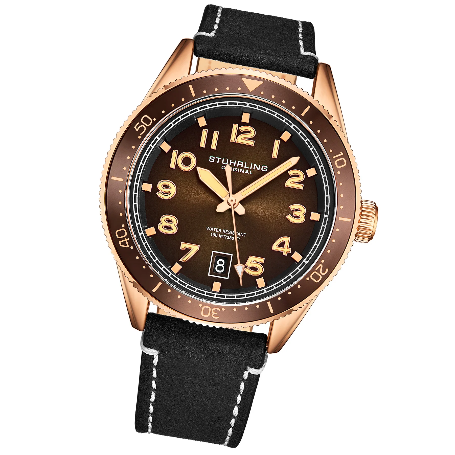 Monaco Black/Leather/Brown Dial/Rose Case | Brown Dial - Image 2