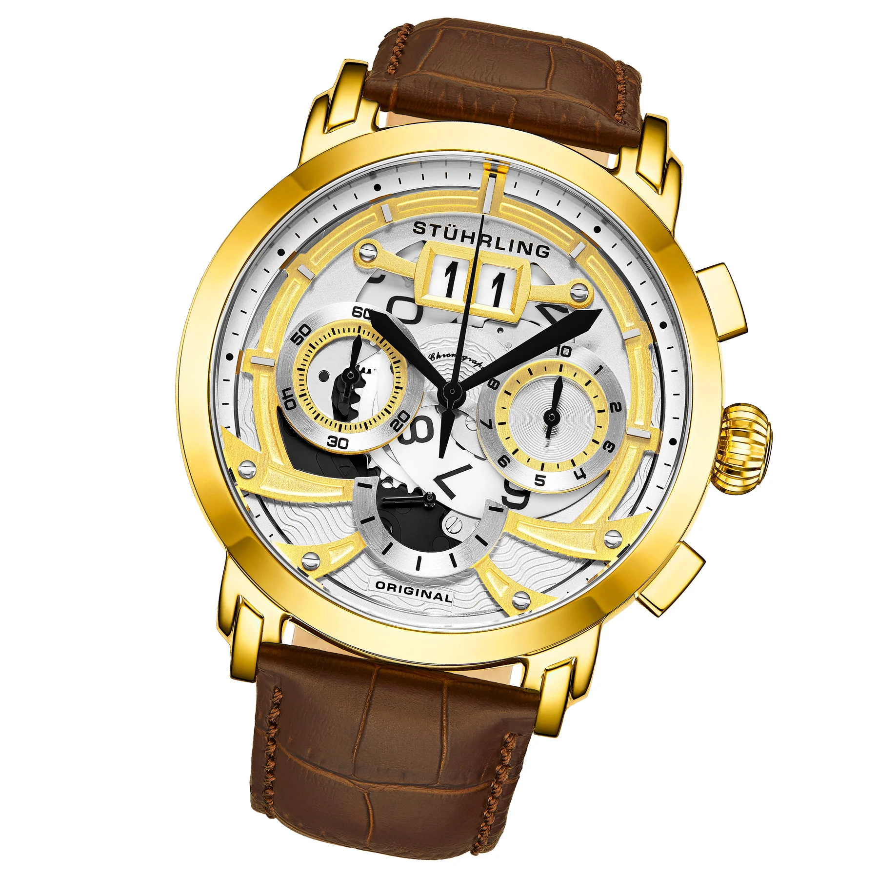 Monaco Brown/Leather/White Dial/Gold Case | White Dial - Image 2