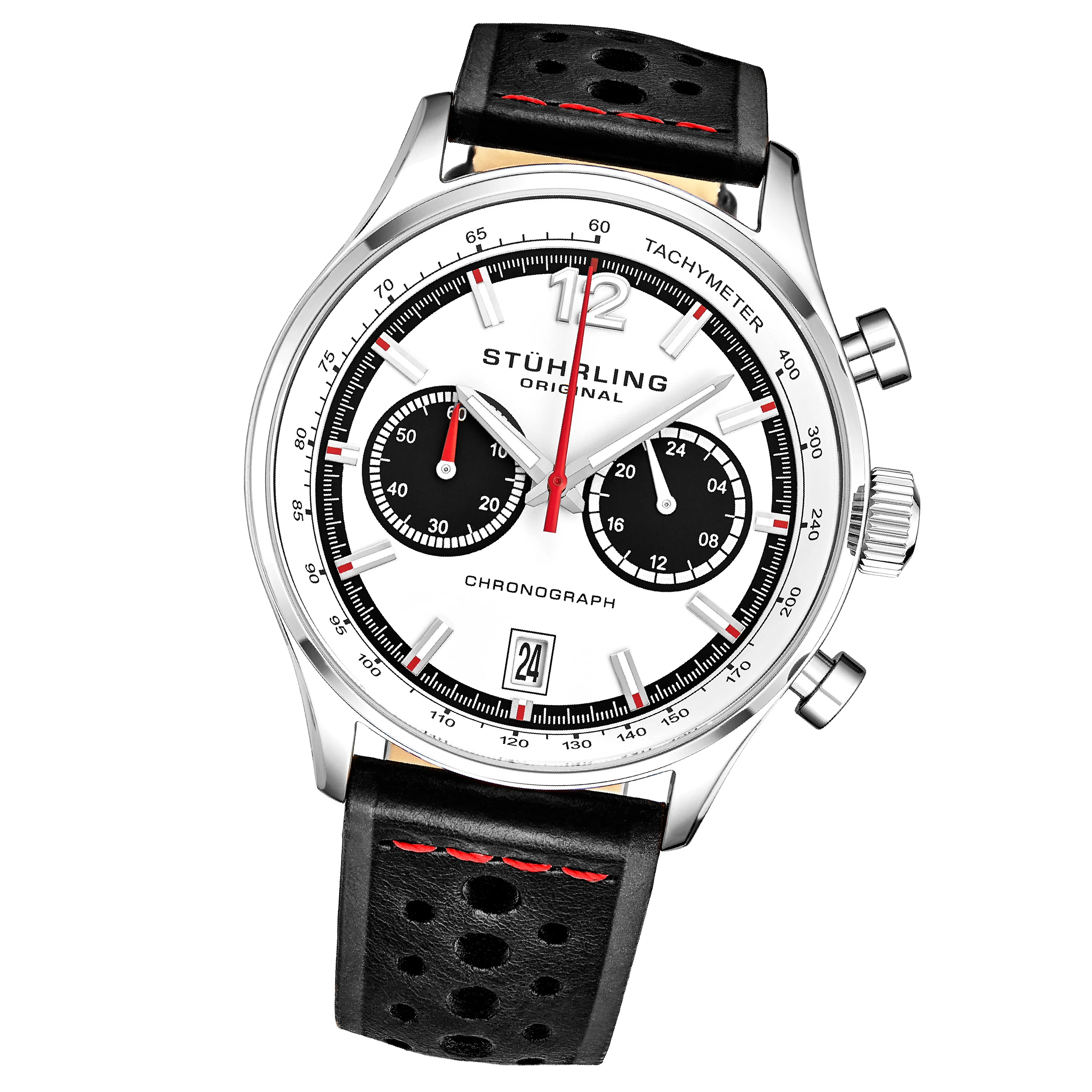 Monaco Black/Leather/White Dial/Silver Case 933.01 | White Dial - Image 2
