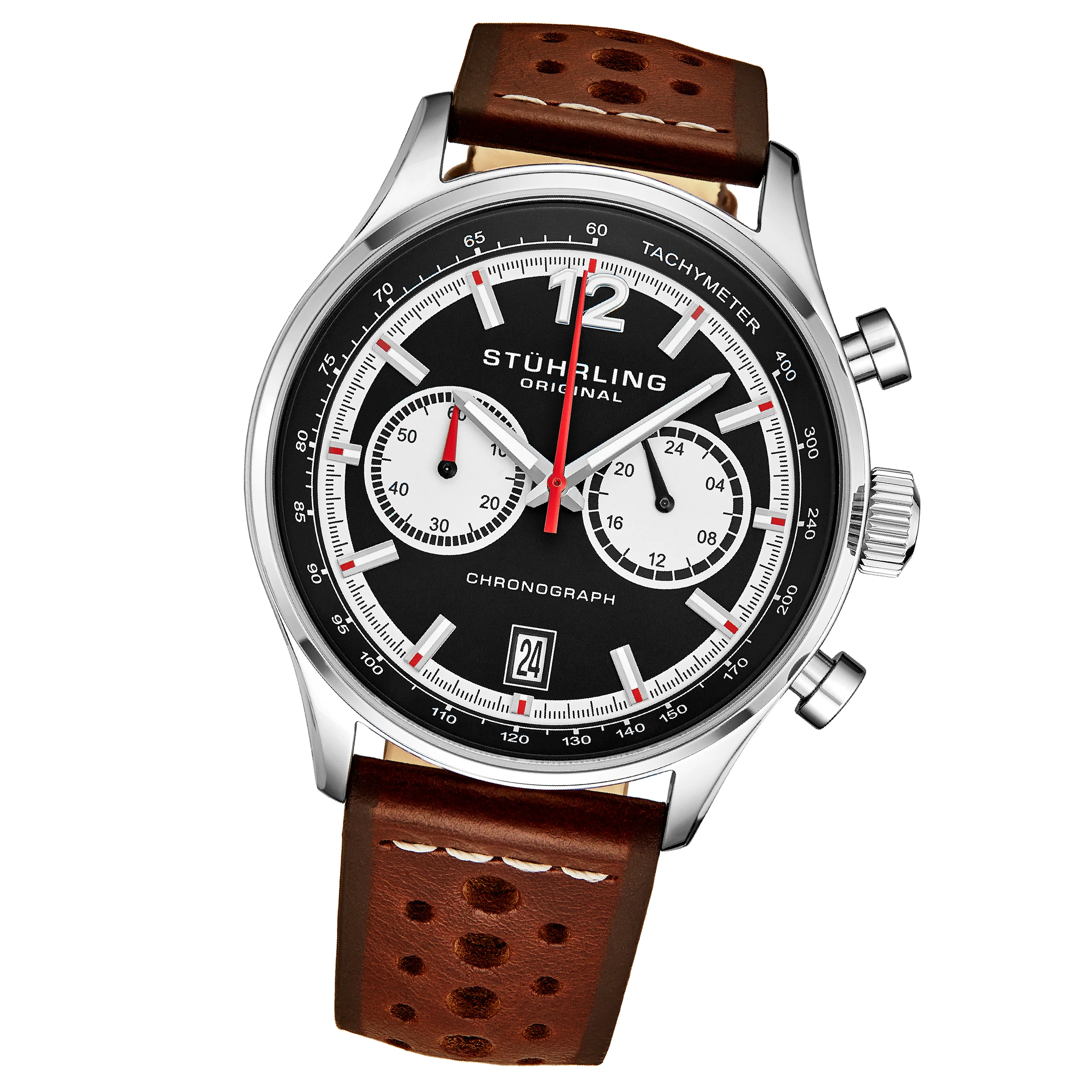 Monaco Brown/Leather/Black Dial/Silver Case | Black Dial - Image 2