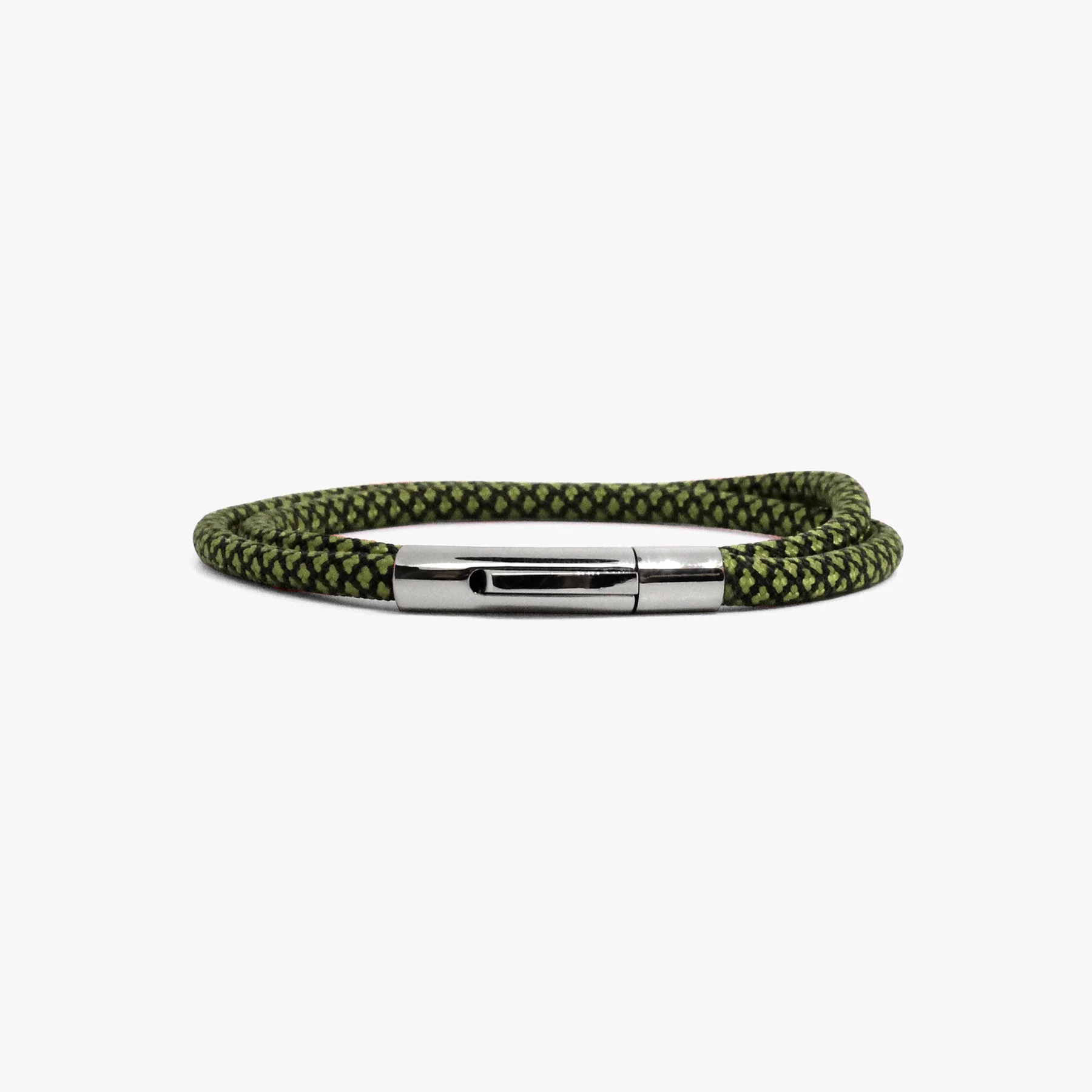 Moss Cord Wrap, Polished Silver Closure M (7.25" Wrist) | Dial