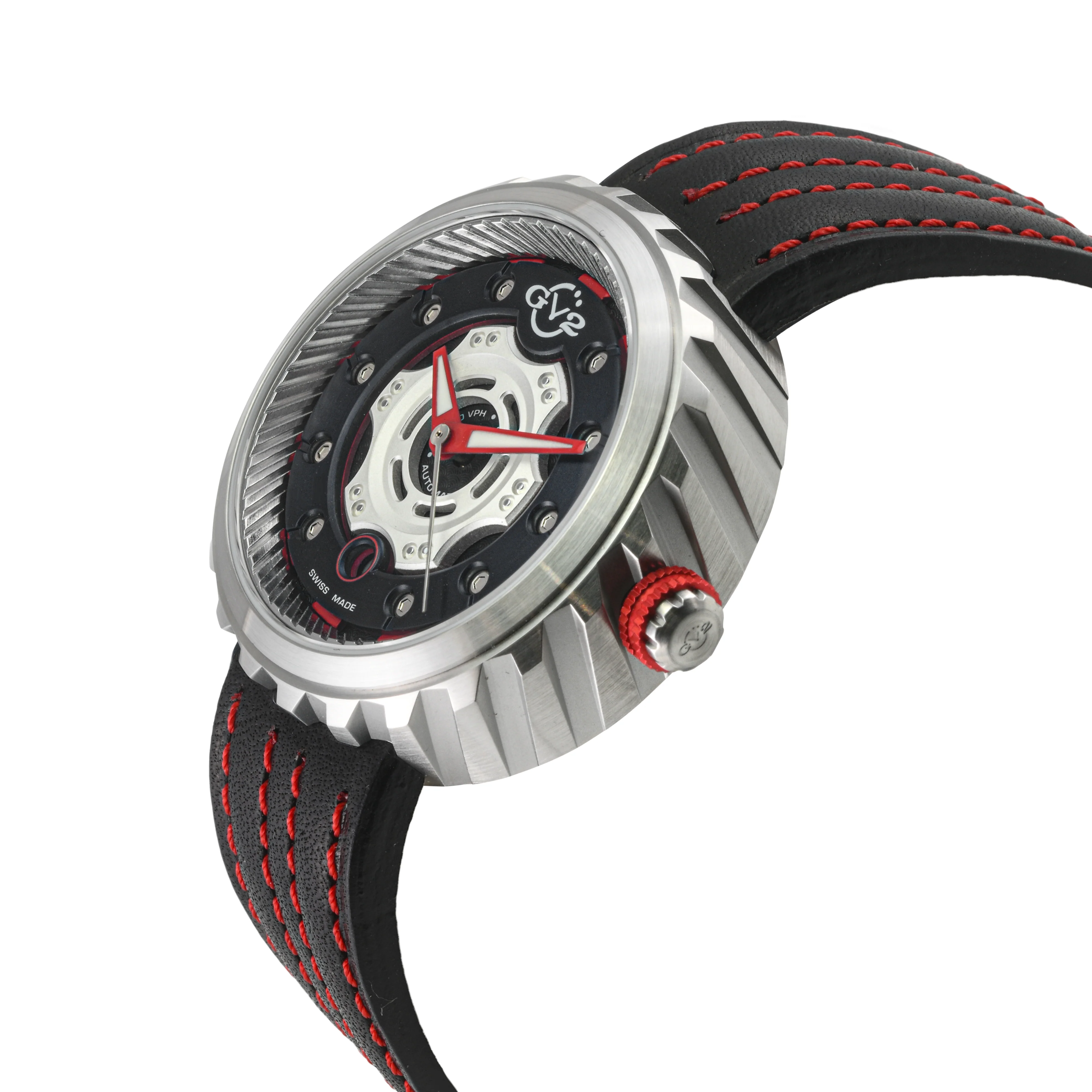 Motorcycle - Sport GV2 Swiss Made Automatic, Black Dial with multi-layers represents a motorcycle disc braking system Black Dial - Image 2