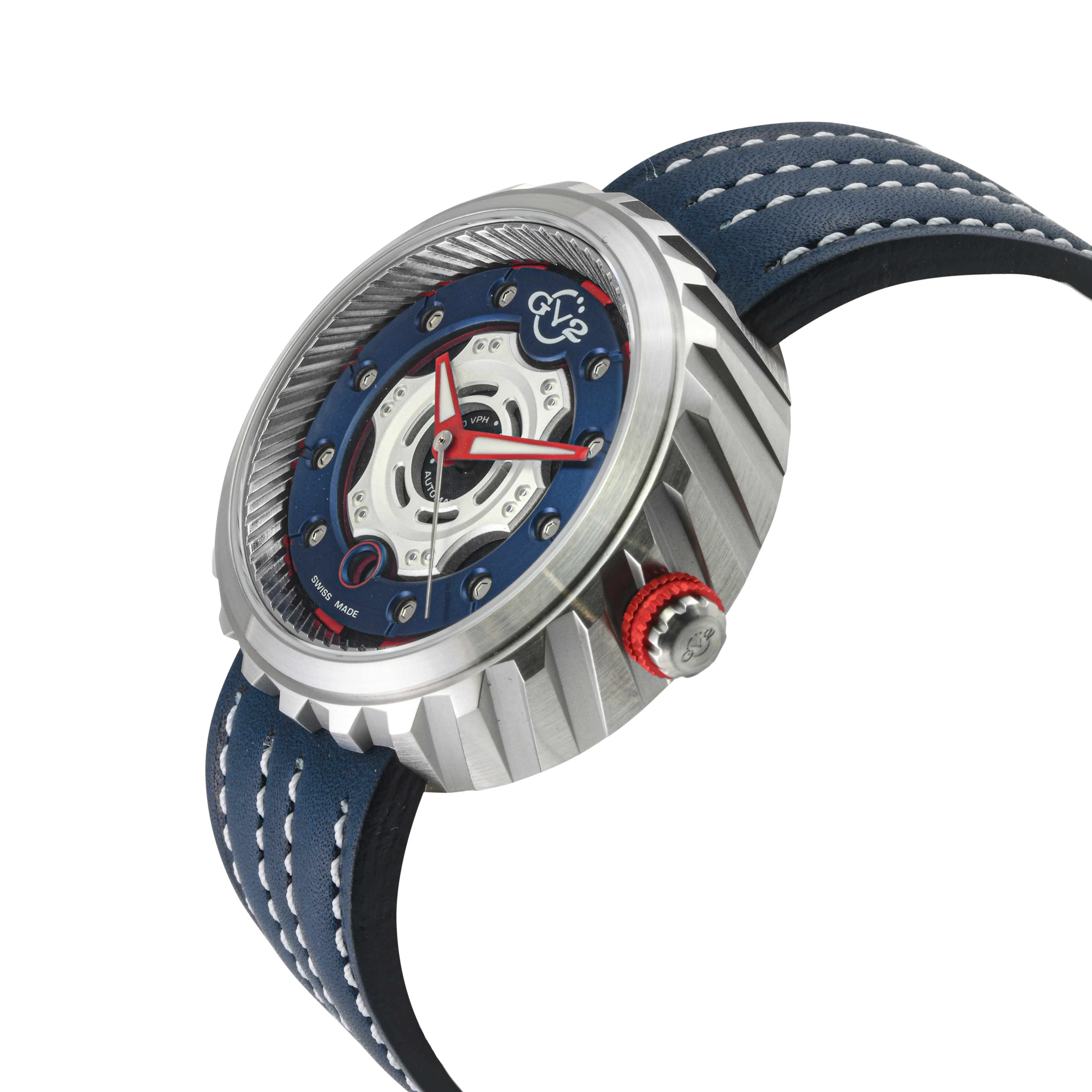 Motorcycle - Sport GV2 Swiss Made Automatic, Blue Dial with multi-layers represents a motorcycle disc braking system | Blue Dial - Image 2