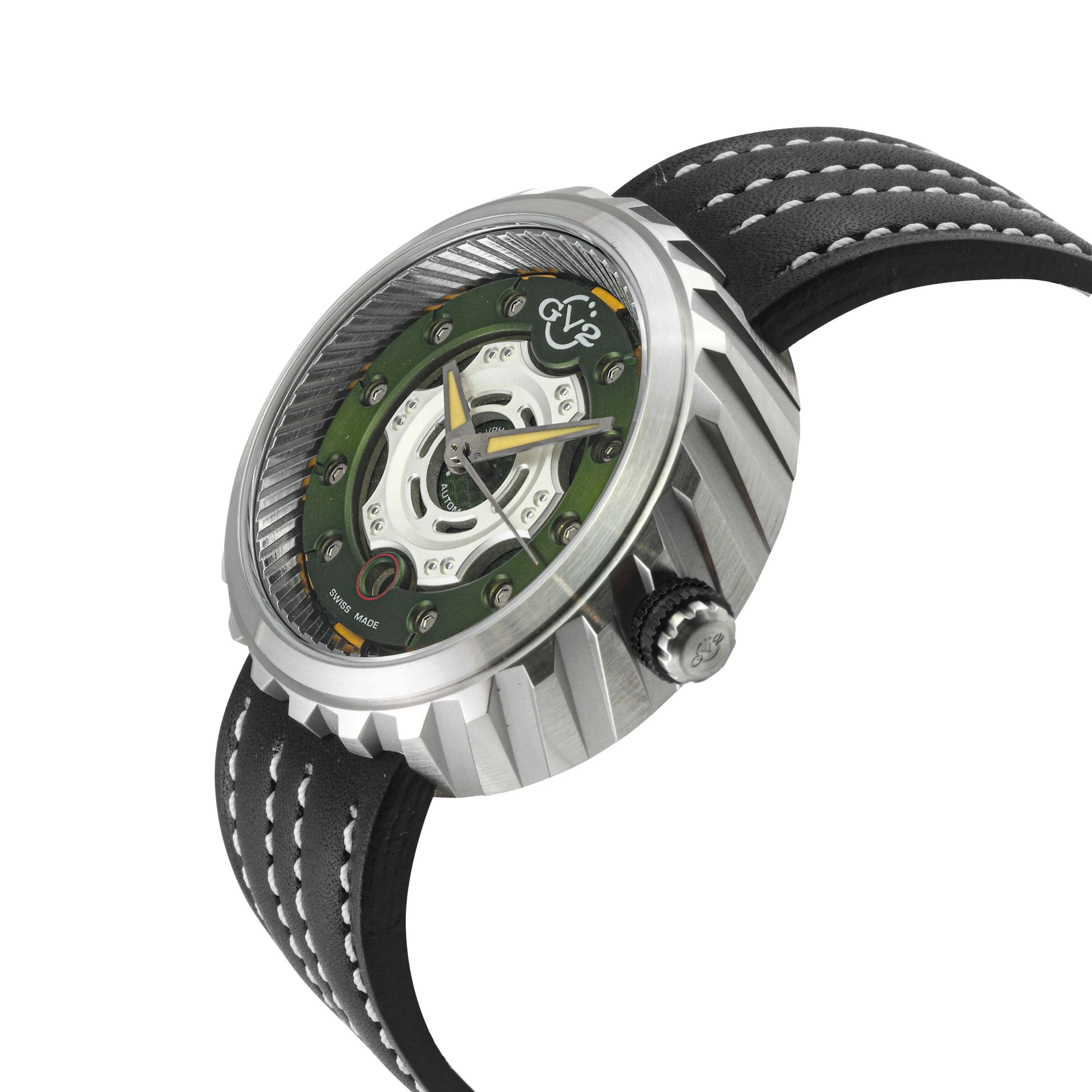 Motorcycle - Sport GV2 Swiss Made Automatic, Green Dial with multi-layers represents a motorcycle disc braking system | Green Dial - Image 2