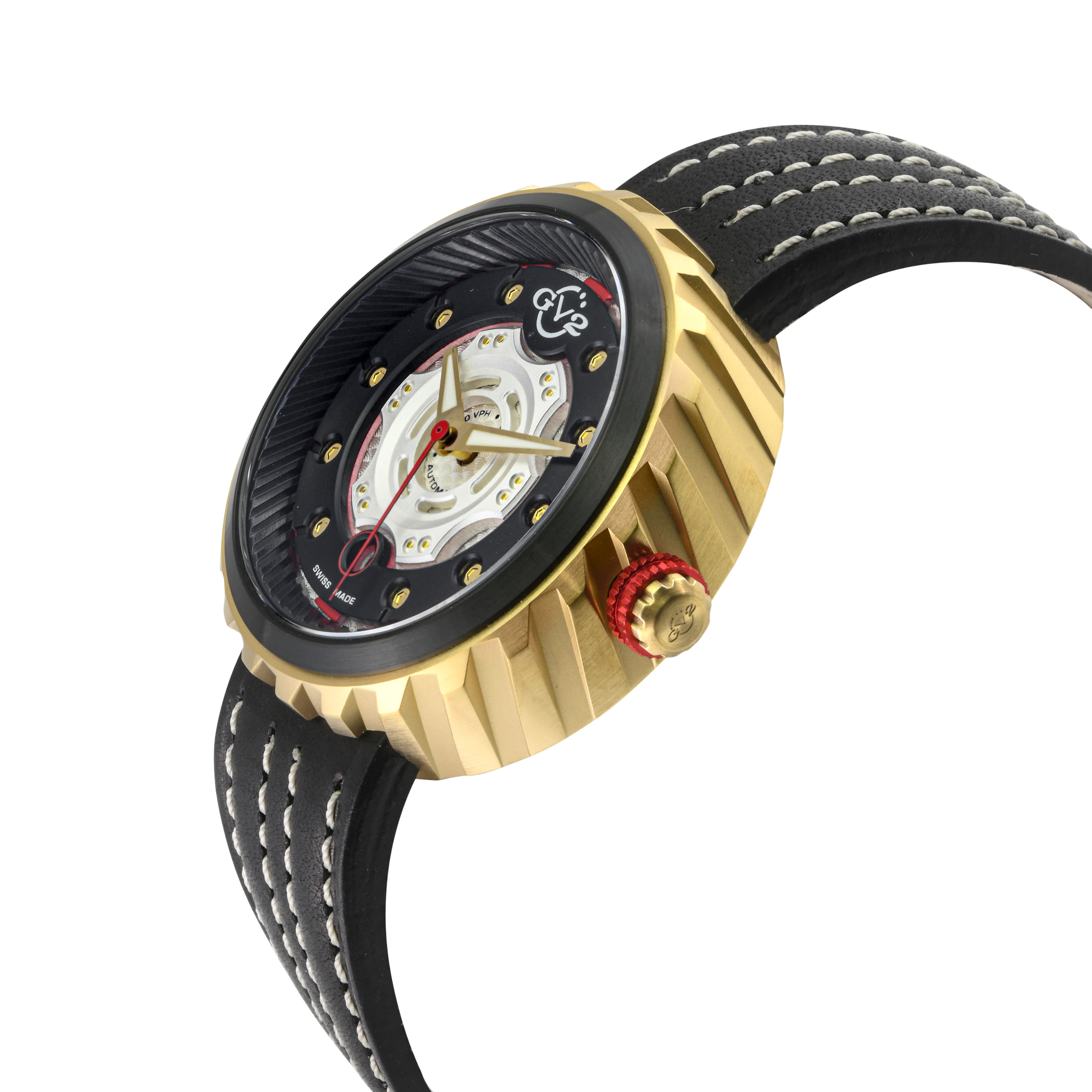 Motorcycle - Sport GV2 Swiss Made Automatic, Black Dial with multi-layers represents a motorcycle disc braking system Black Dial - Image 2
