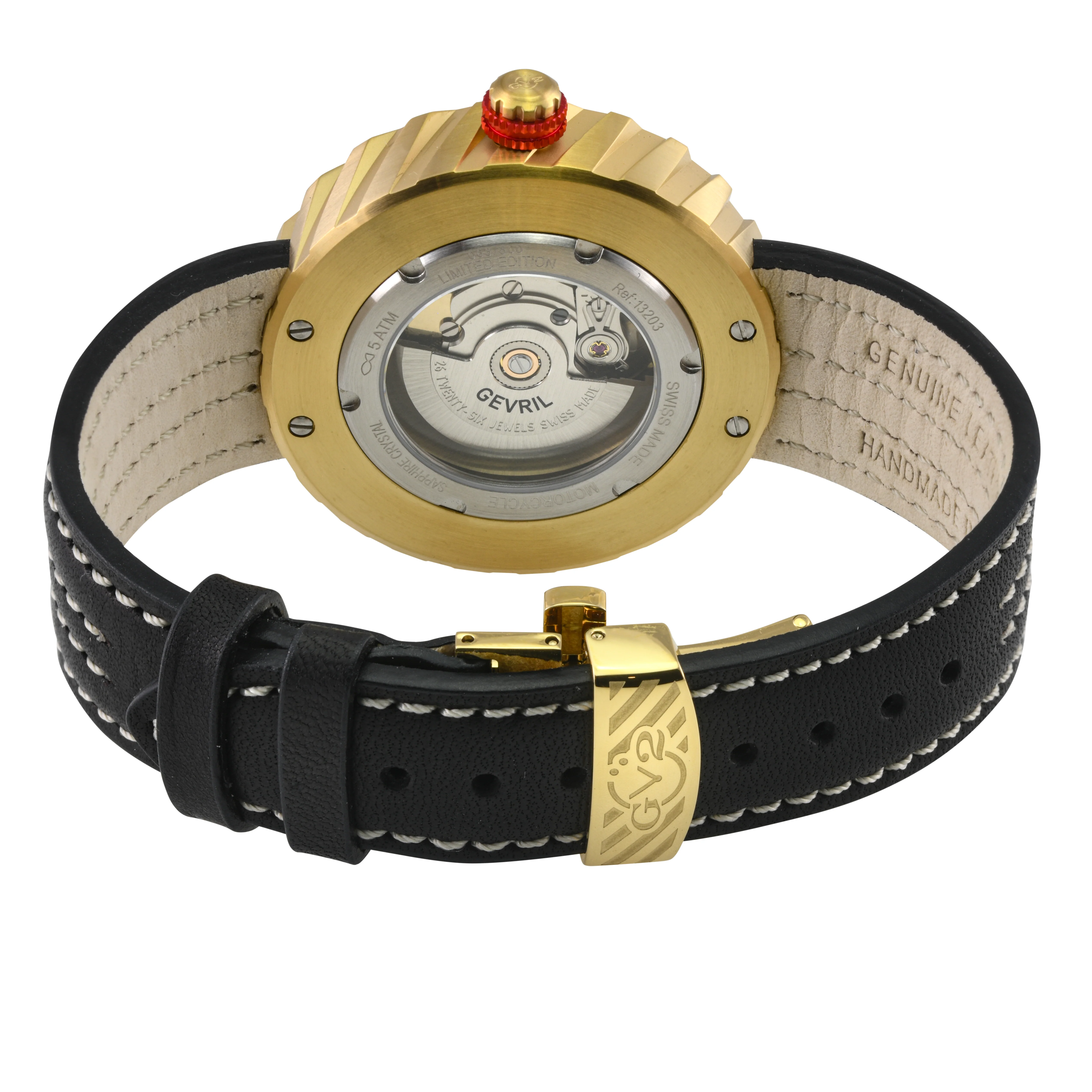 Motorcycle - Sport GV2 Swiss Made Automatic, Black Dial with multi-layers represents a motorcycle disc braking system Black Dial - Image 3