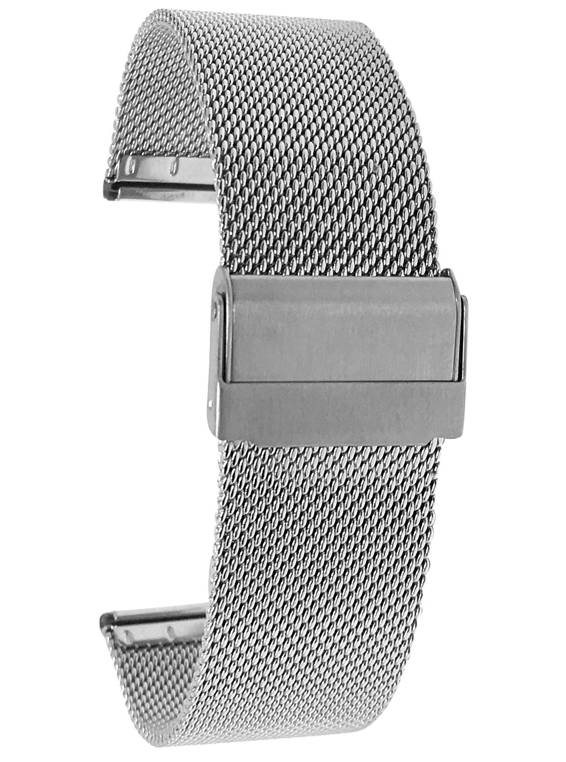 MXS12| Silver 20mm Mens Stainless Steel Mesh Band, Adjustable Length Metal Watch Strap 20mm / Silver Tone | Dial