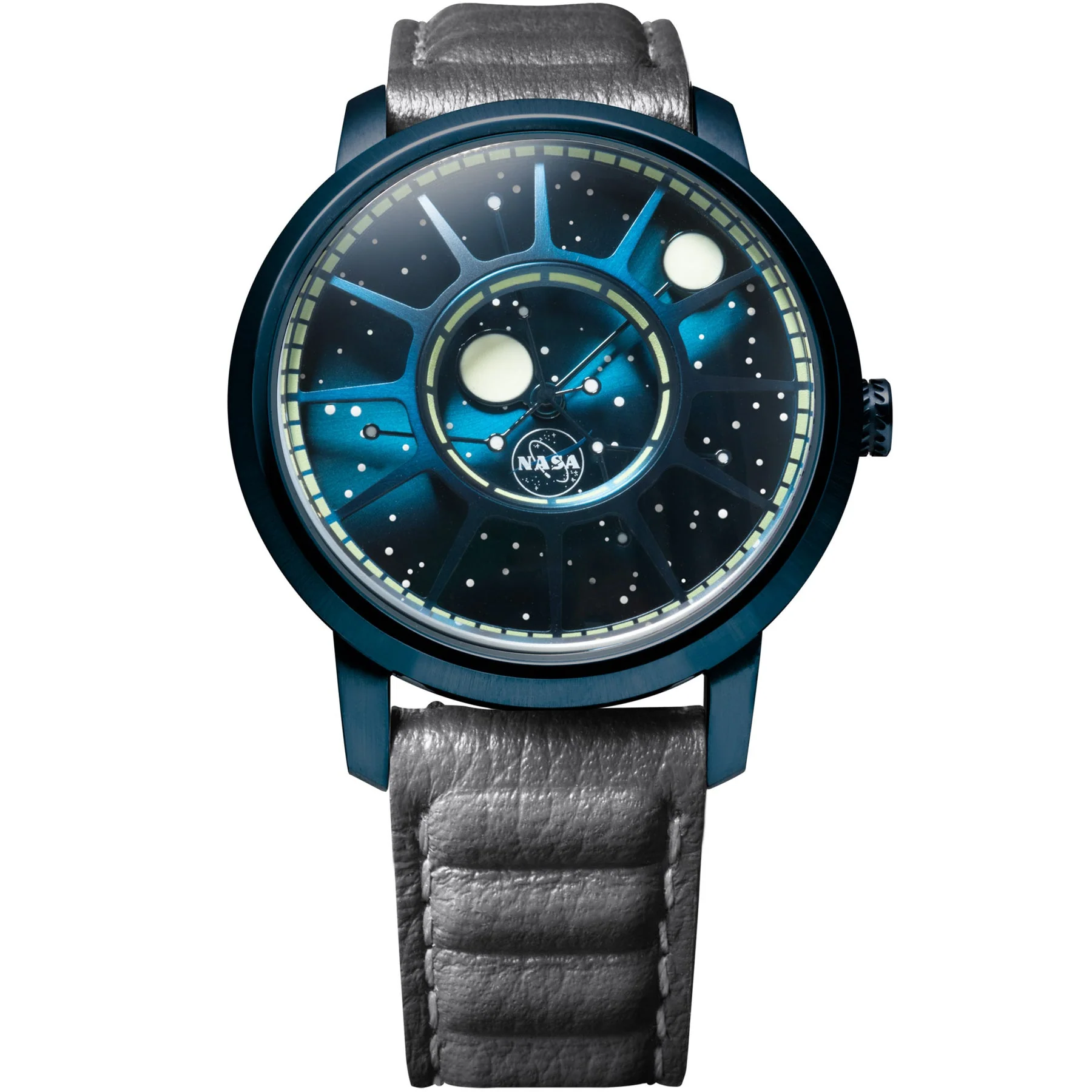 NASA Apollo 15 American Automatic Blue Supernova Blue/gray leather strap | Blue Dial
