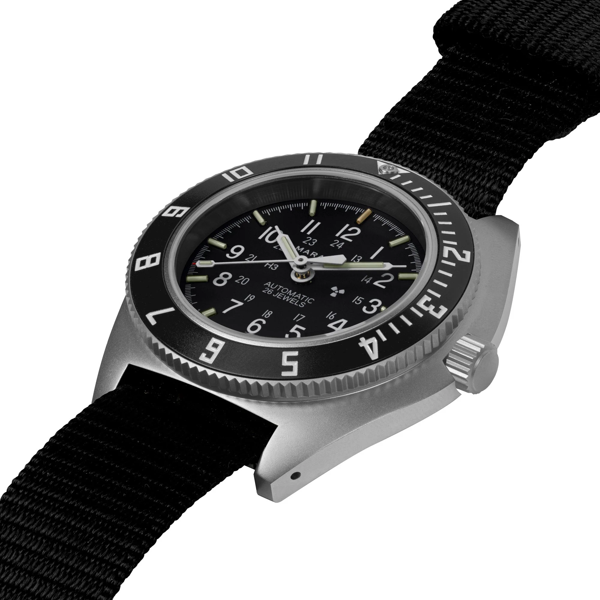 NAV, DATE, AUTO, SAPH, NGM, COL: SS/BKBK NYLON 11" AUTO SSNAV With Date on 12 Ballistic | Black Dial - Image 3