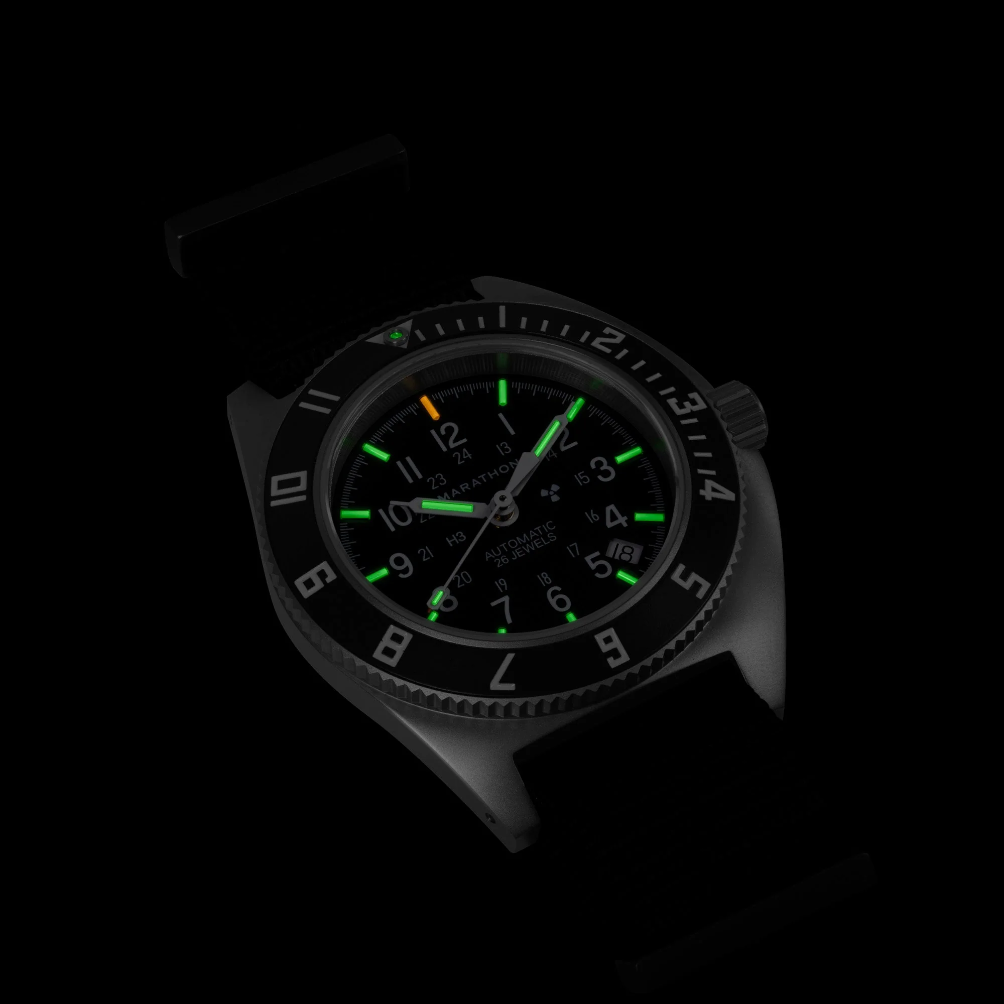 NAV, DATE, AUTO, SAPH, NGM, COL: SS/BKPS DS NYLON 11" AUTO SSNAV With Date on DEFSTAN | Black Dial - Image 4