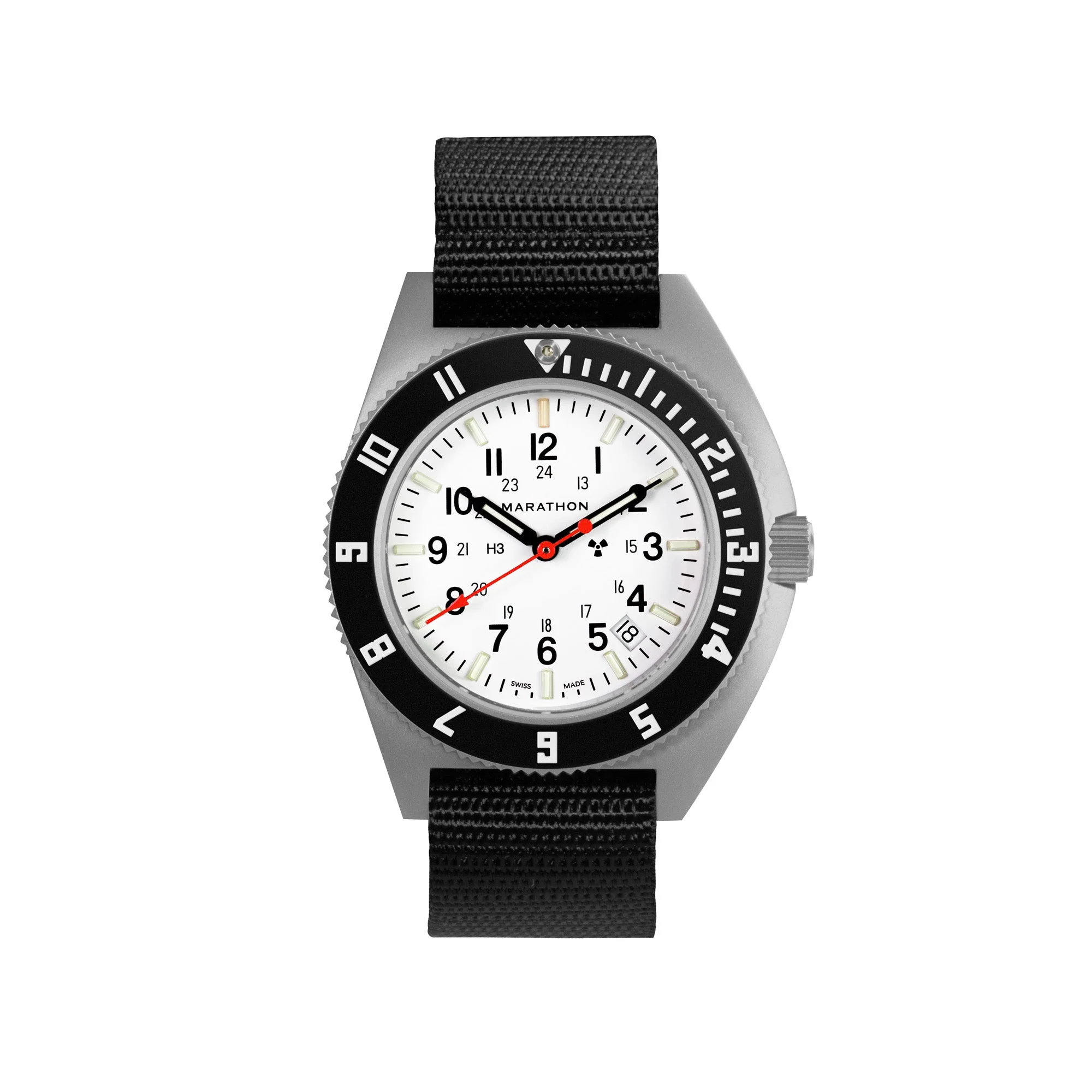NAV, DATE, QUARTZ, SAPH, ARCTIC NGM, COL: SS//BKBK NYLON 11" Arctic SSNAV-D on 11 Ballistic | Arctic Dial