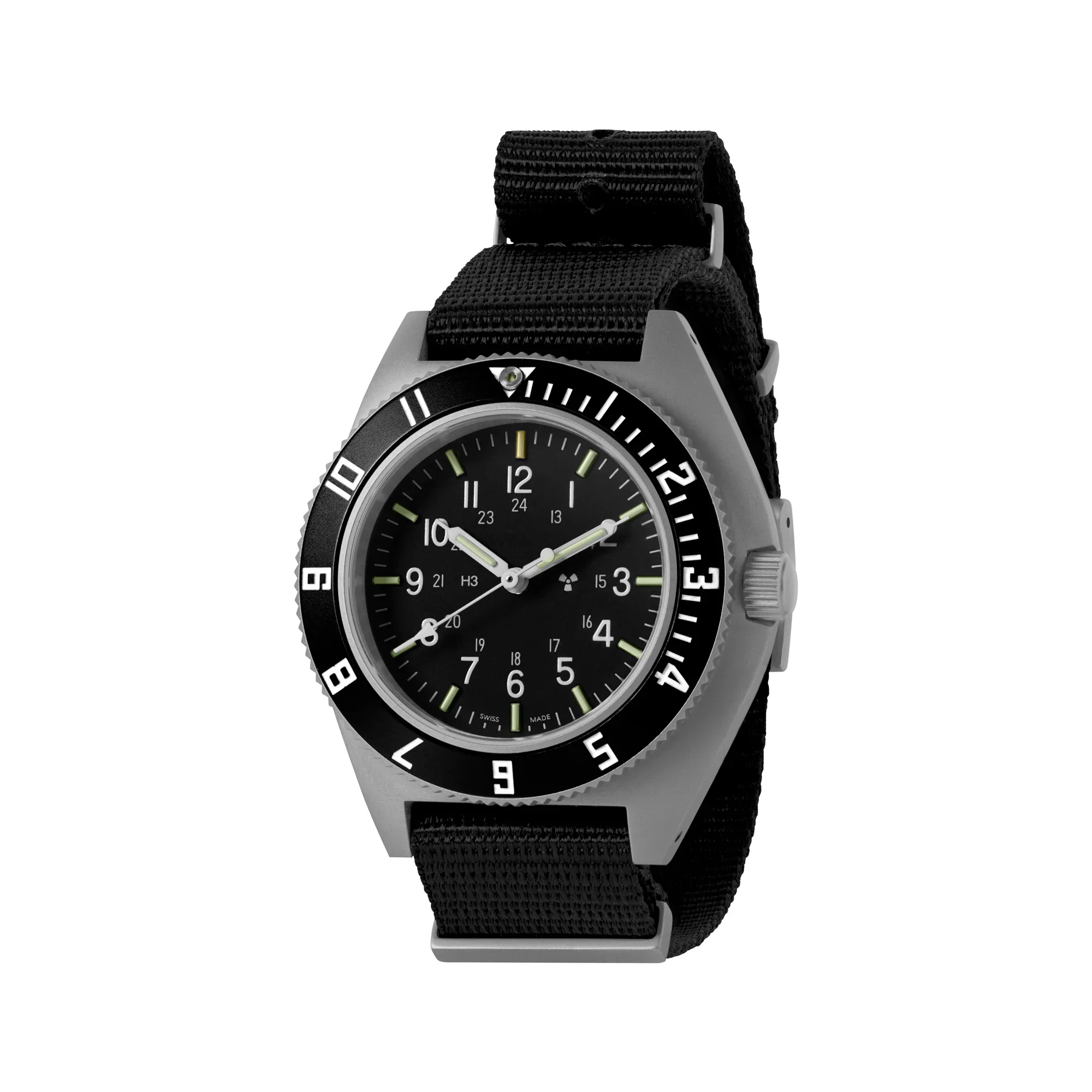 NAV, QUARTZ, SAPH, STE, COL: SS/BKPS DS NYLON 11" Black Sterile/Def Std | Black Dial - Image 3