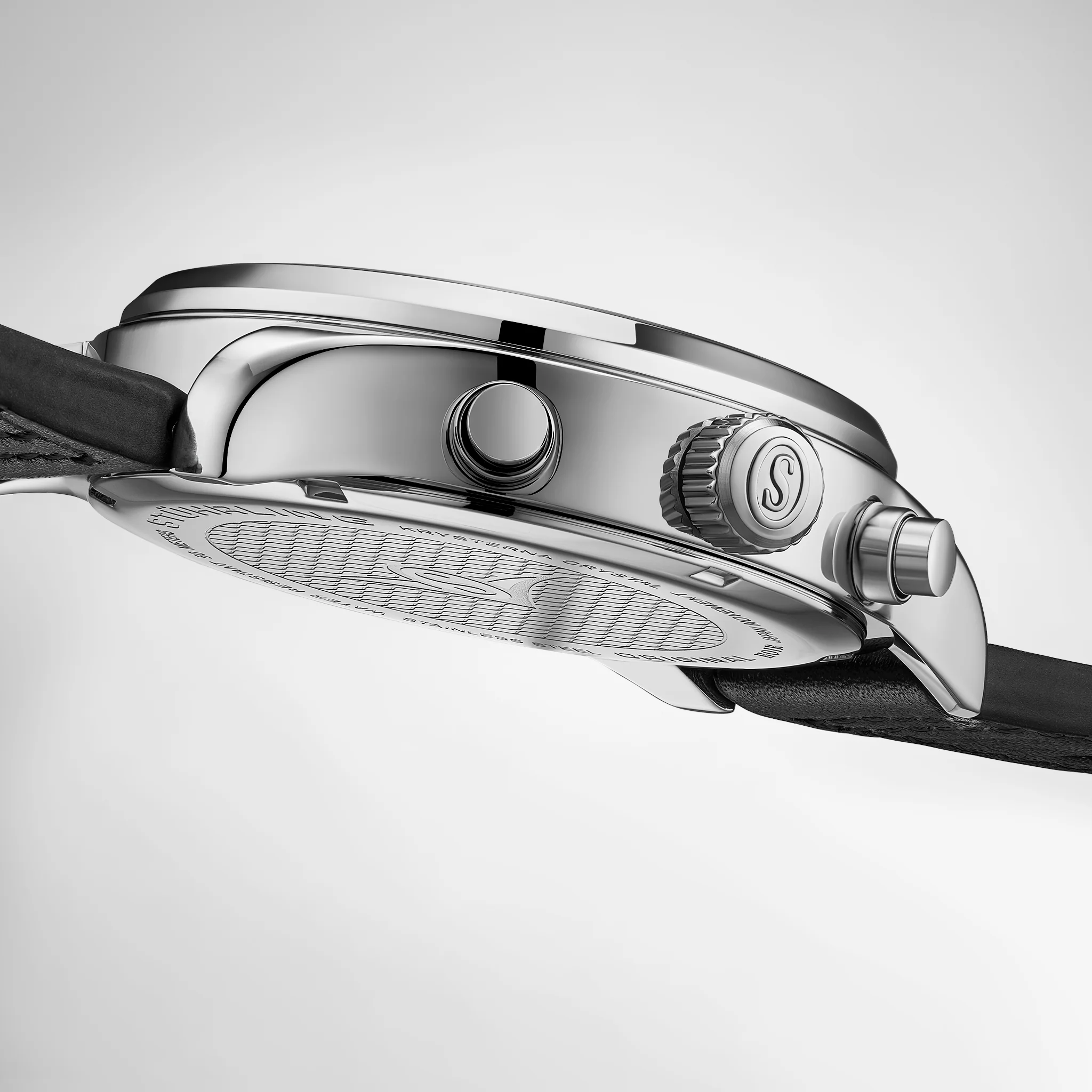 Navigator Chrono Jet Black Sunray Dial/Black Leather Strap | Black Dial - Image 5