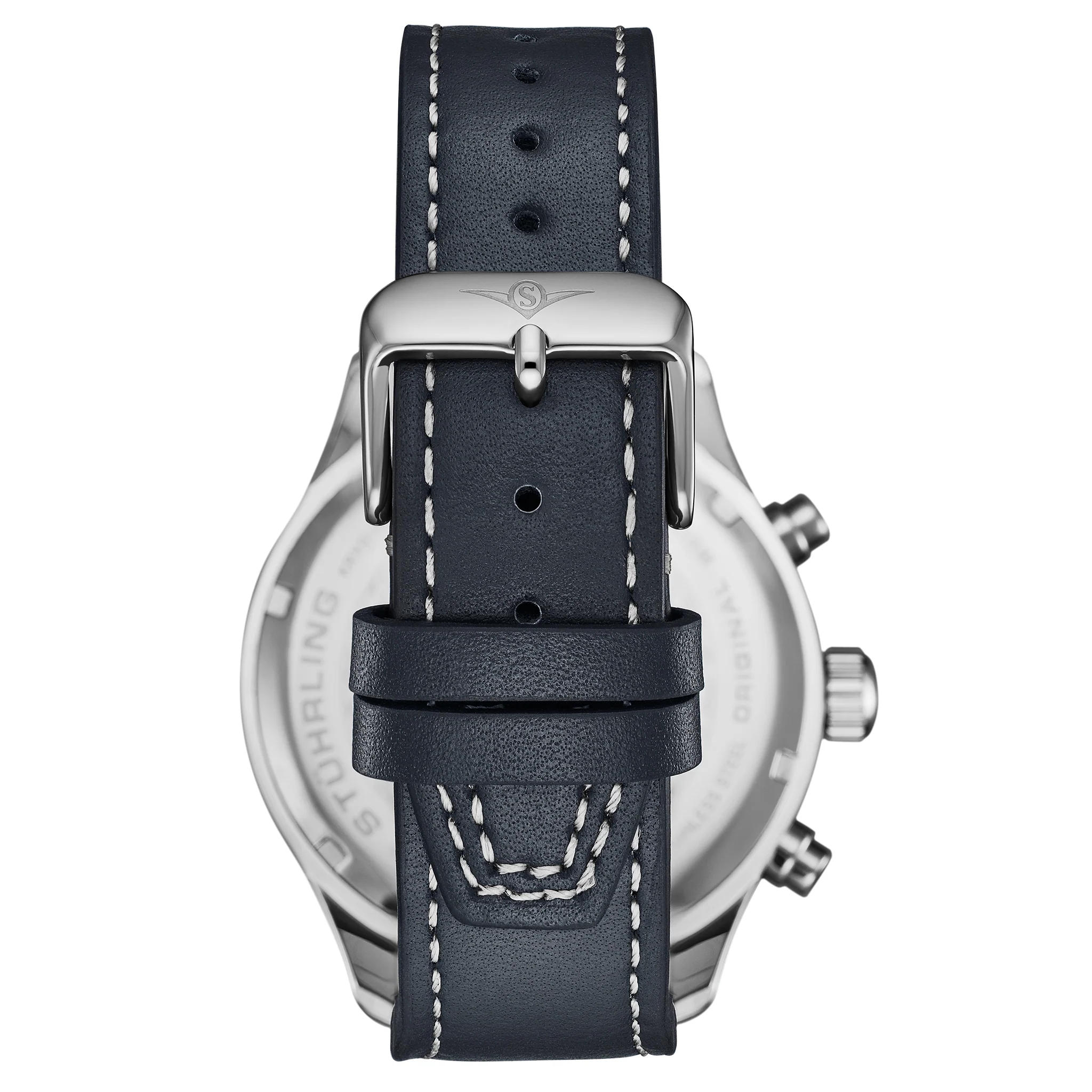 Navigator Chrono Navy Blue Sunray Dial/Blue Leather Strap | Blue Dial - Image 2