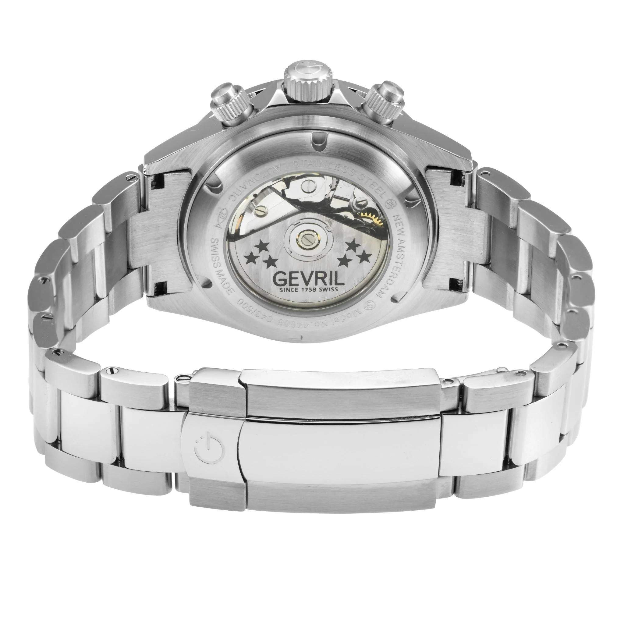 New Amsterdam Swiss made Automatic Chrono, ETA 7753, White Dial, Stainless steel | Black Dial - Image 3