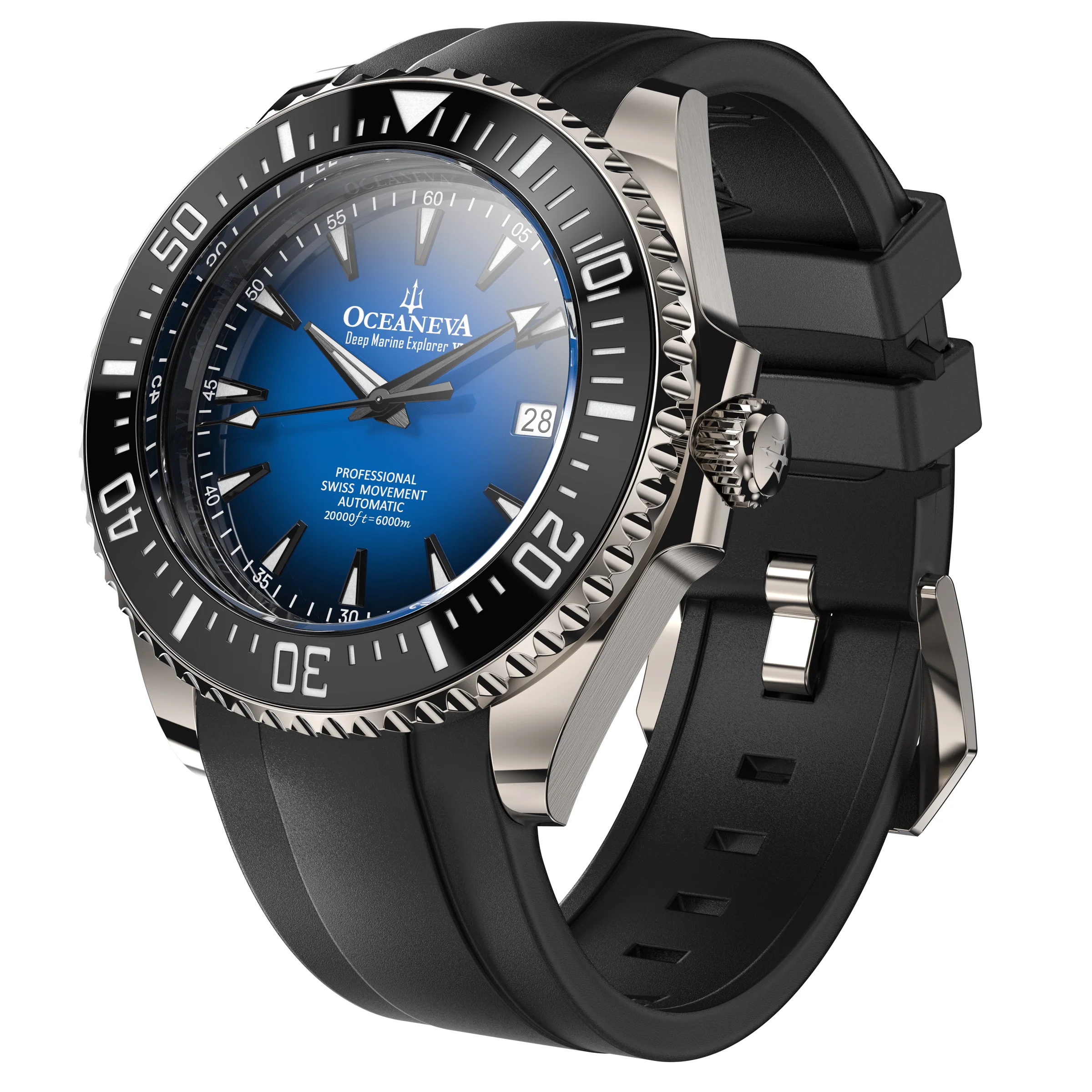 Oceaneva Deep Marine Explorer VI 6000M - Blue Titanium Automatic 6000m/BlueBurst | gradient blue Dial - Image 12