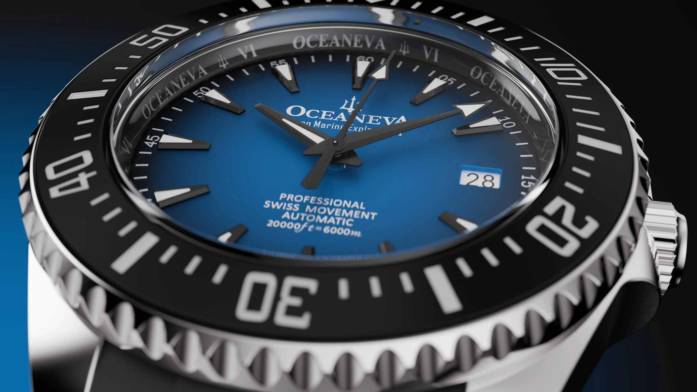 Oceaneva Deep Marine Explorer VI 6000M - Blue Titanium Automatic 6000m/BlueBurst | gradient blue Dial - Image 13