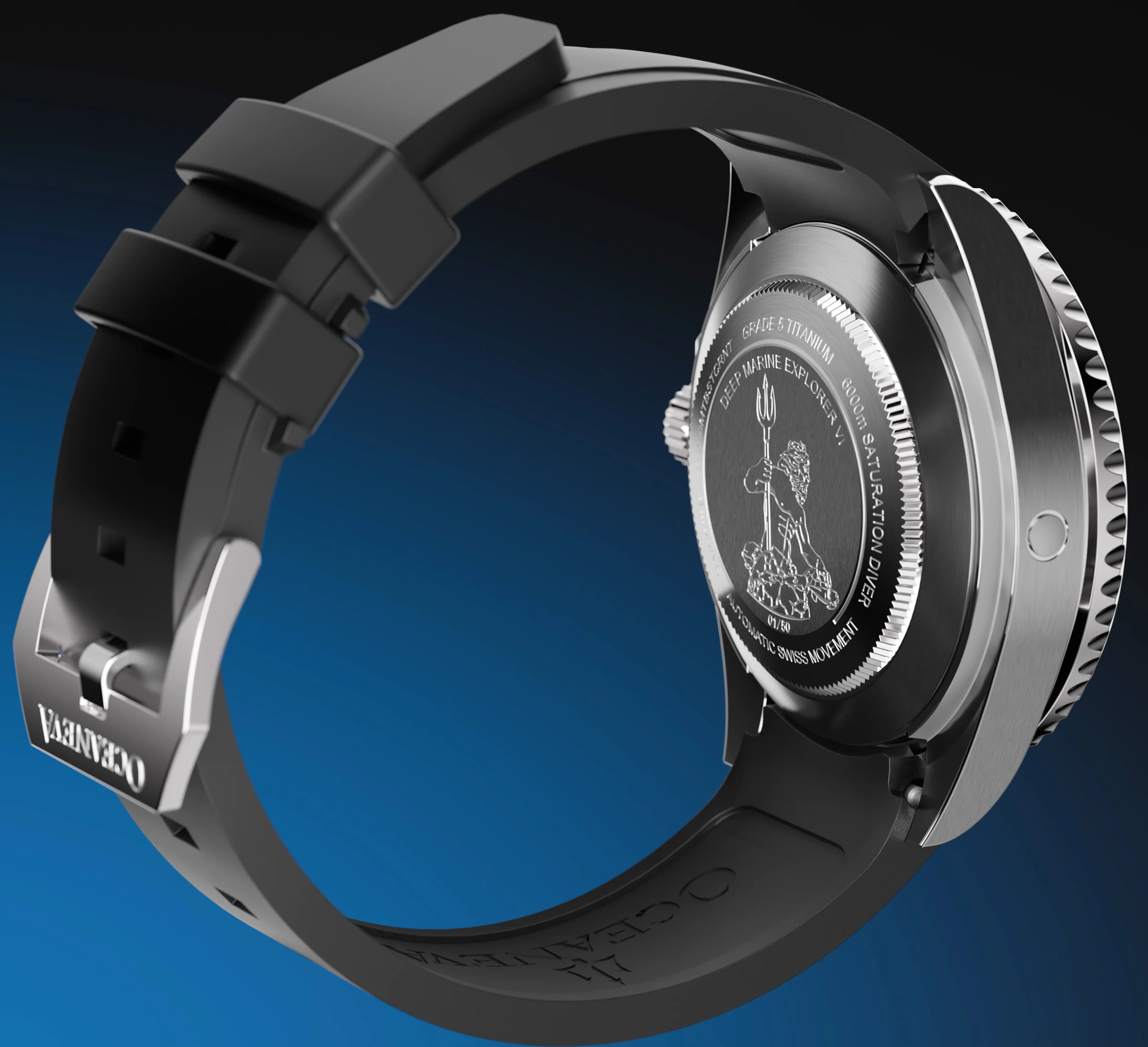 Oceaneva Deep Marine Explorer VI 6000M - Mint Titanium Automatic 6000m/MintBurst | Mint Dial - Image 10