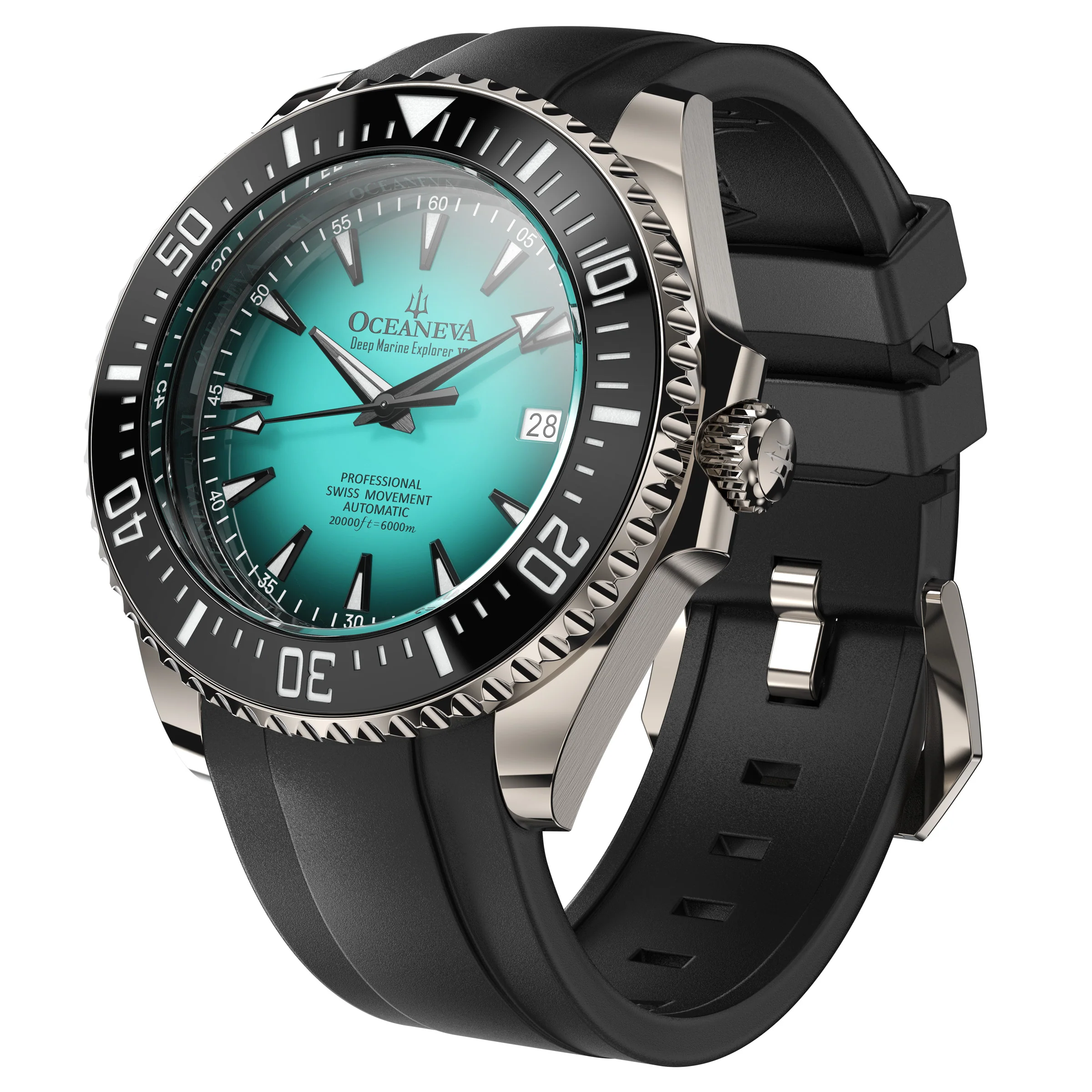 Oceaneva Deep Marine Explorer VI 6000M - Mint Titanium Automatic 6000m/MintBurst | Mint Dial - Image 13