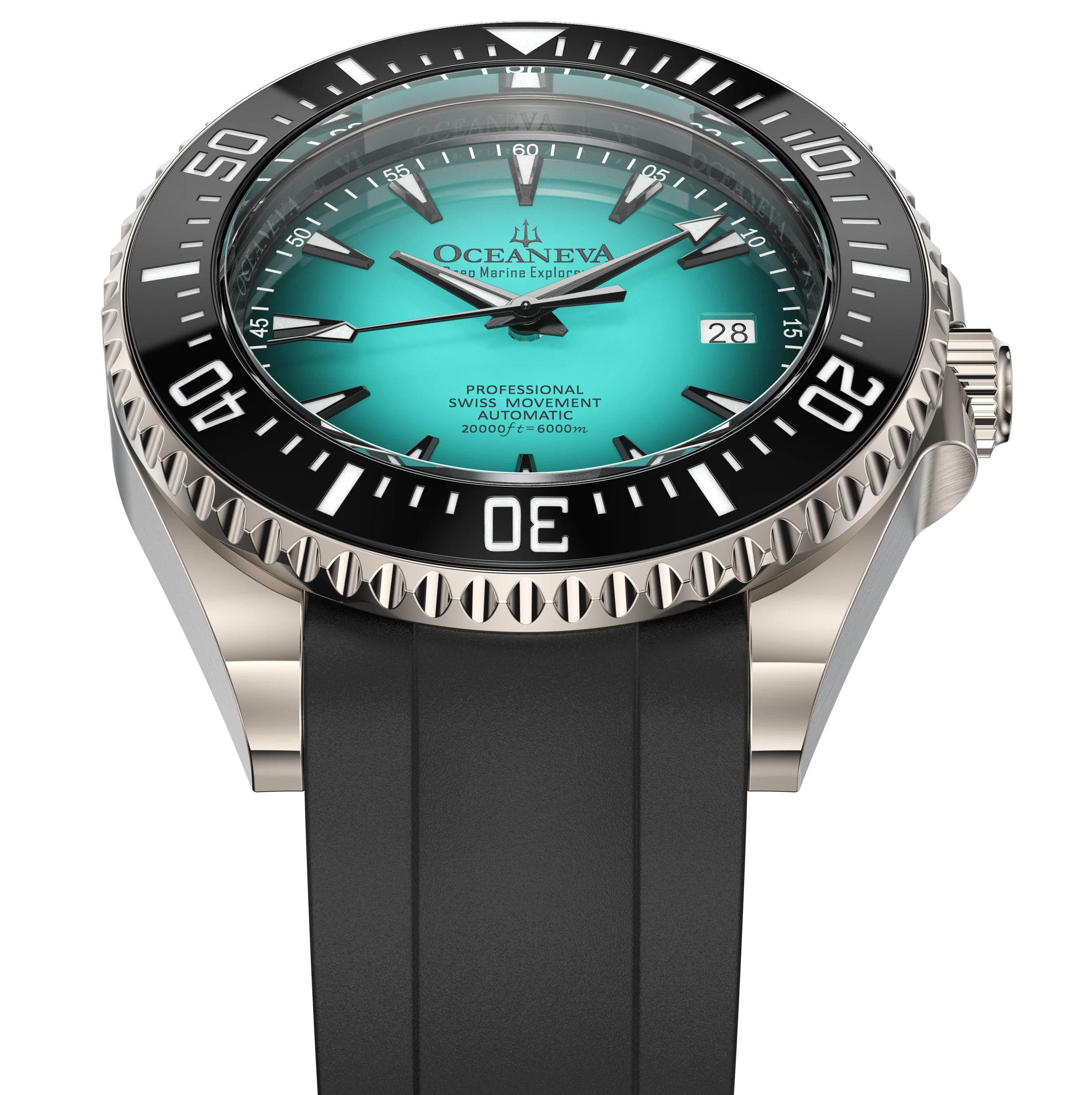 Oceaneva Deep Marine Explorer VI 6000M - Mint Titanium Automatic 6000m/MintBurst | Mint Dial - Image 3