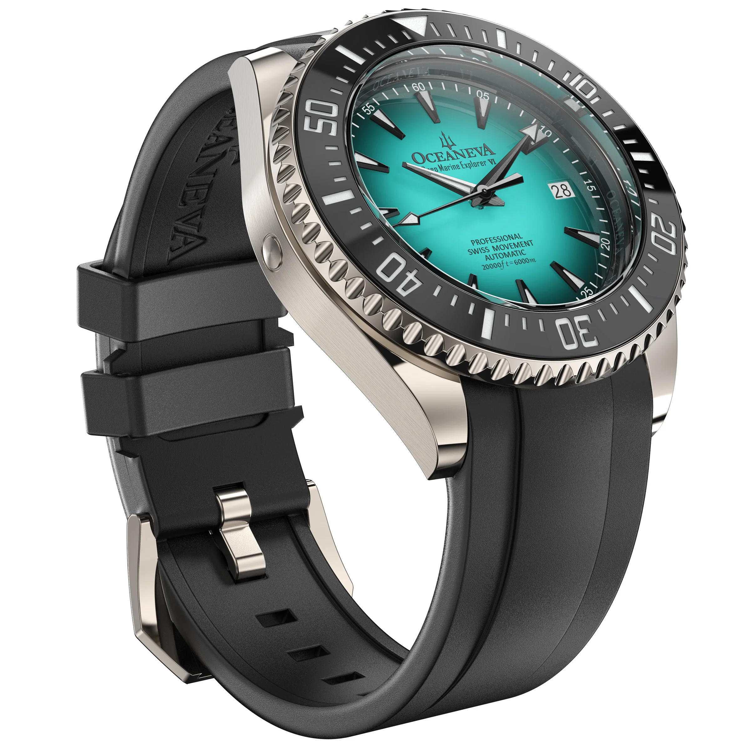 Oceaneva Deep Marine Explorer VI 6000M - Mint Titanium Automatic 6000m/MintBurst | Mint Dial - Image 5