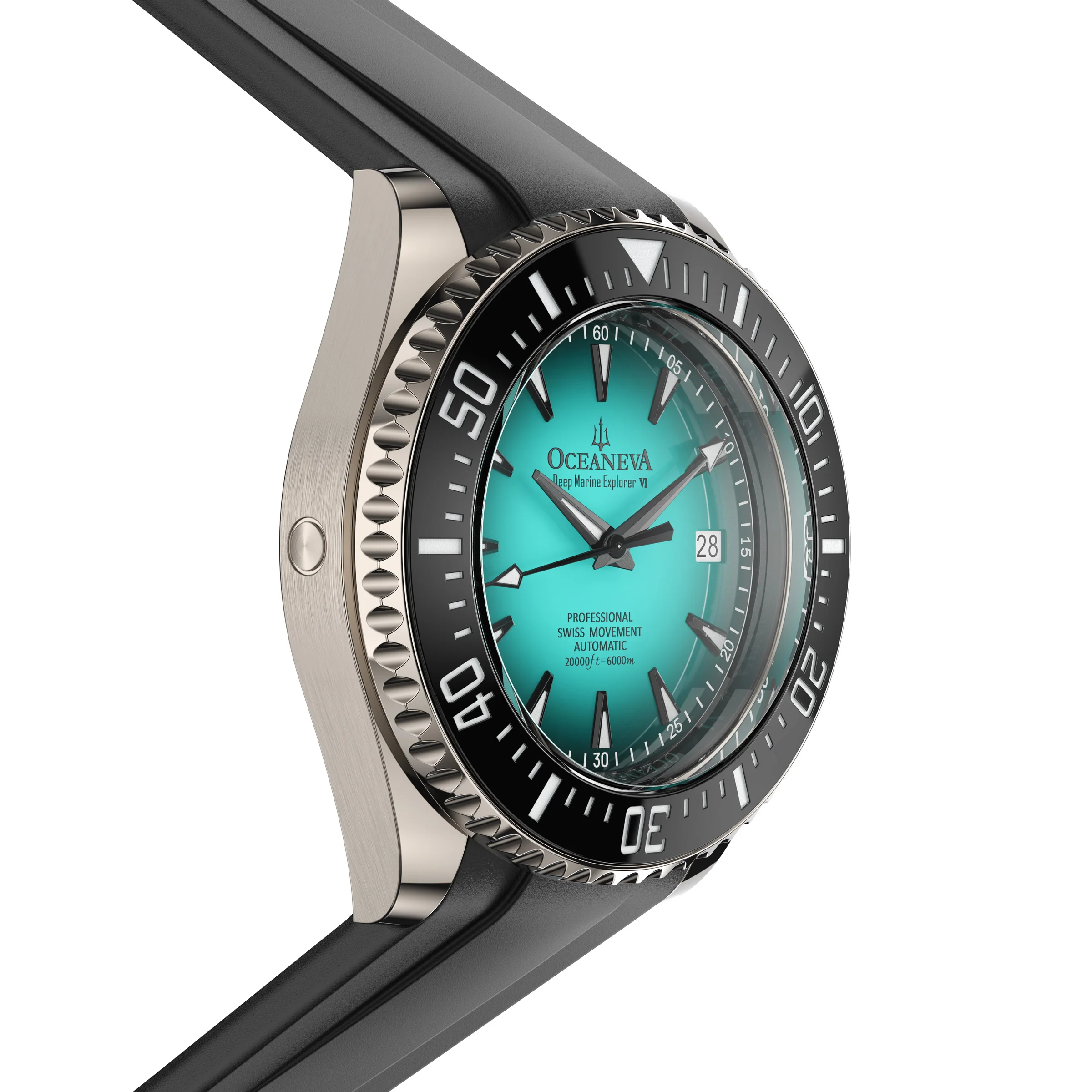 Oceaneva Deep Marine Explorer VI 6000M - Mint Titanium Automatic 6000m/MintBurst | Mint Dial - Image 9