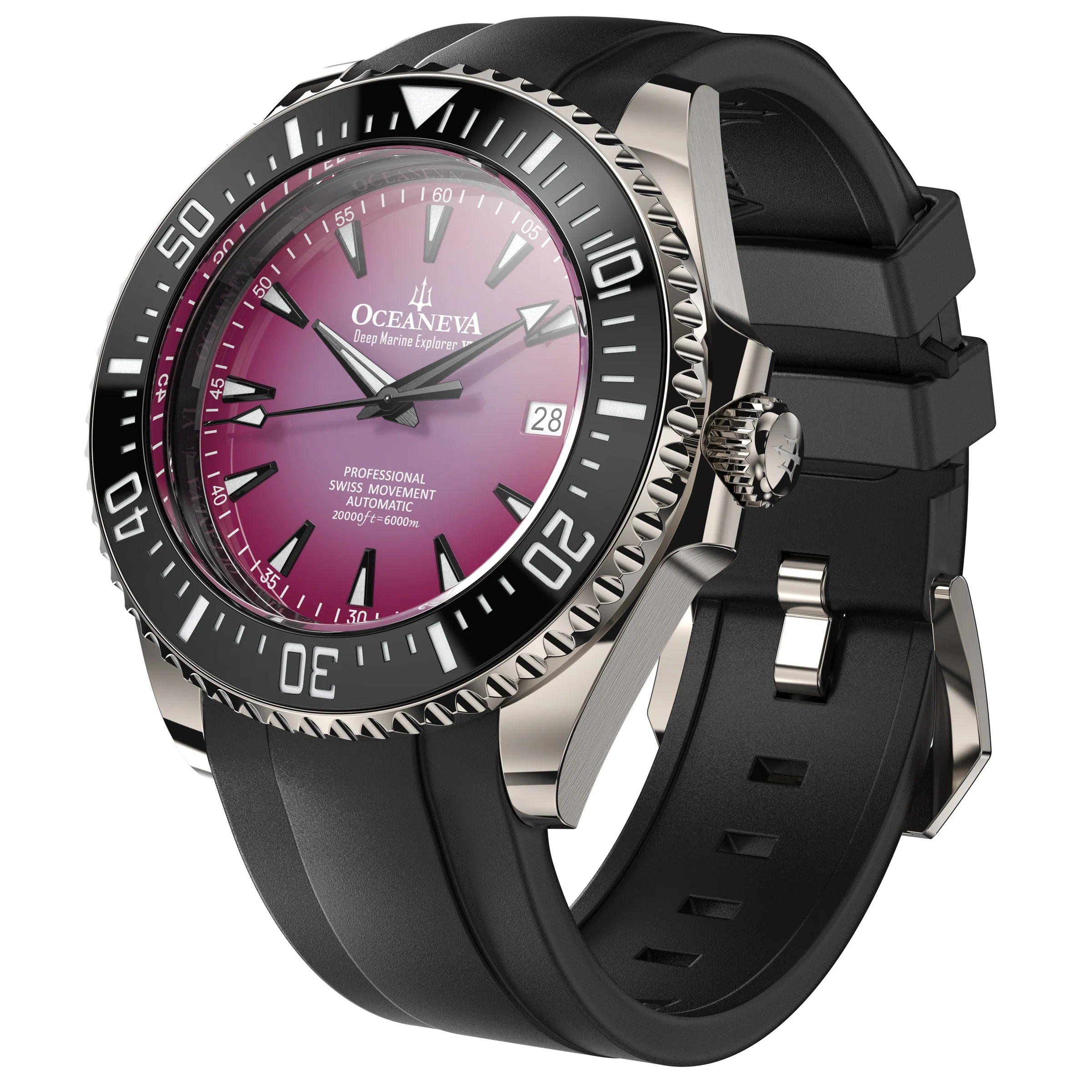 Oceaneva Deep Marine Explorer VI 6000M - Purple Titanium Automatic 6000m/PurpleBurst | Purple Dial - Image 11