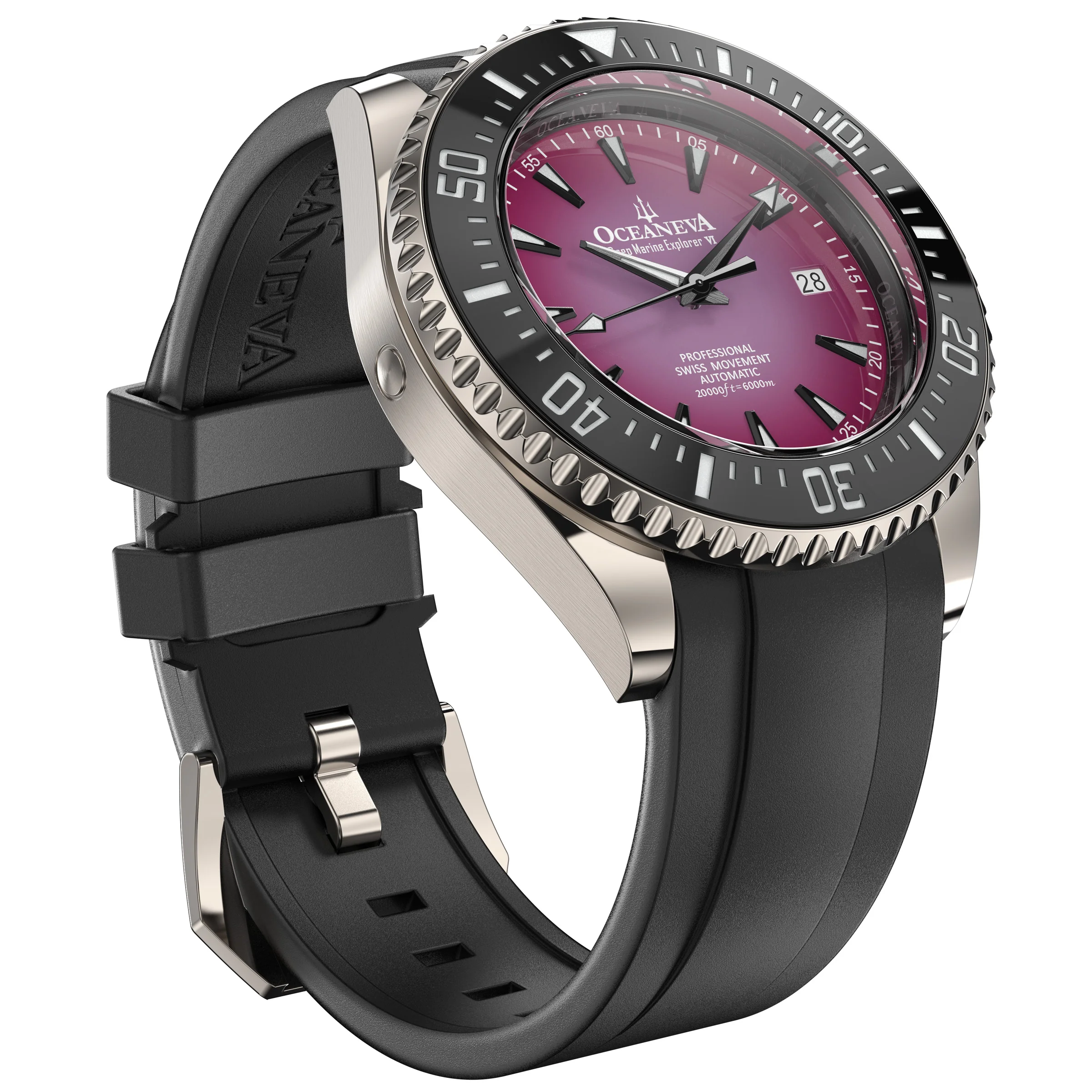 Oceaneva Deep Marine Explorer VI 6000M - Purple Titanium Automatic 6000m/PurpleBurst | Purple Dial - Image 13