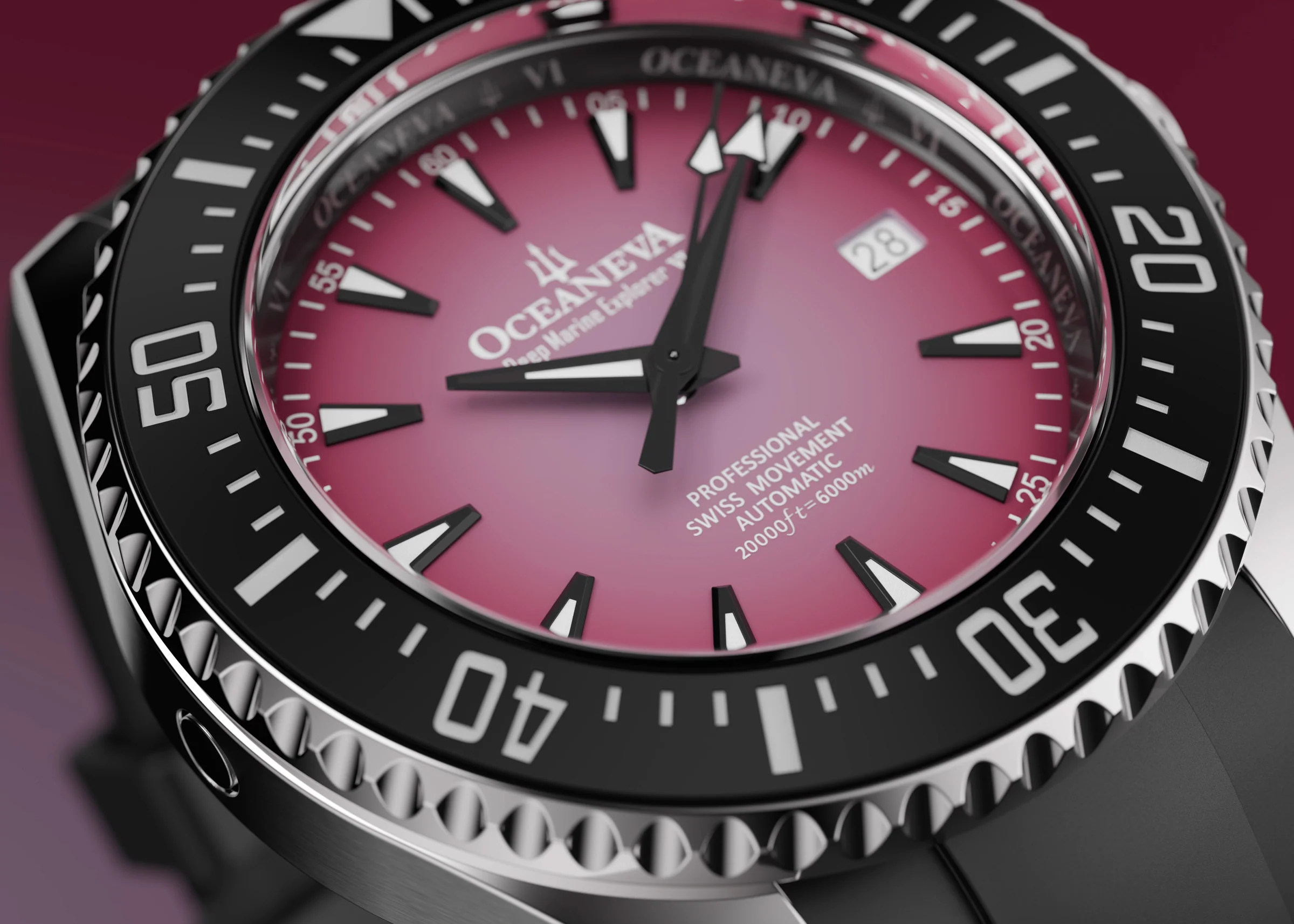 Oceaneva Deep Marine Explorer VI 6000M - Purple Titanium Automatic 6000m/PurpleBurst | Purple Dial - Image 4