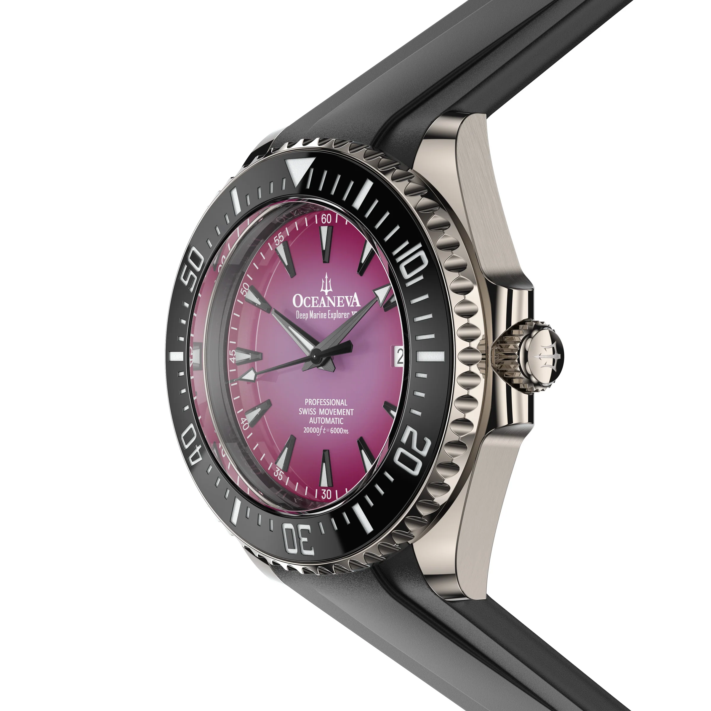 Oceaneva Deep Marine Explorer VI 6000M - Purple Titanium Automatic 6000m/PurpleBurst | Purple Dial - Image 5