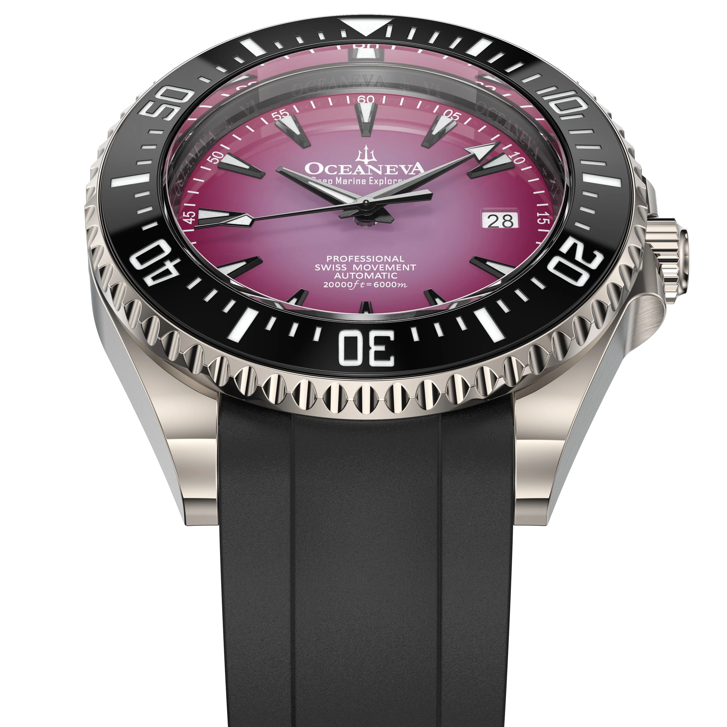 Oceaneva Deep Marine Explorer VI 6000M - Purple Titanium Automatic 6000m/PurpleBurst | Purple Dial - Image 7